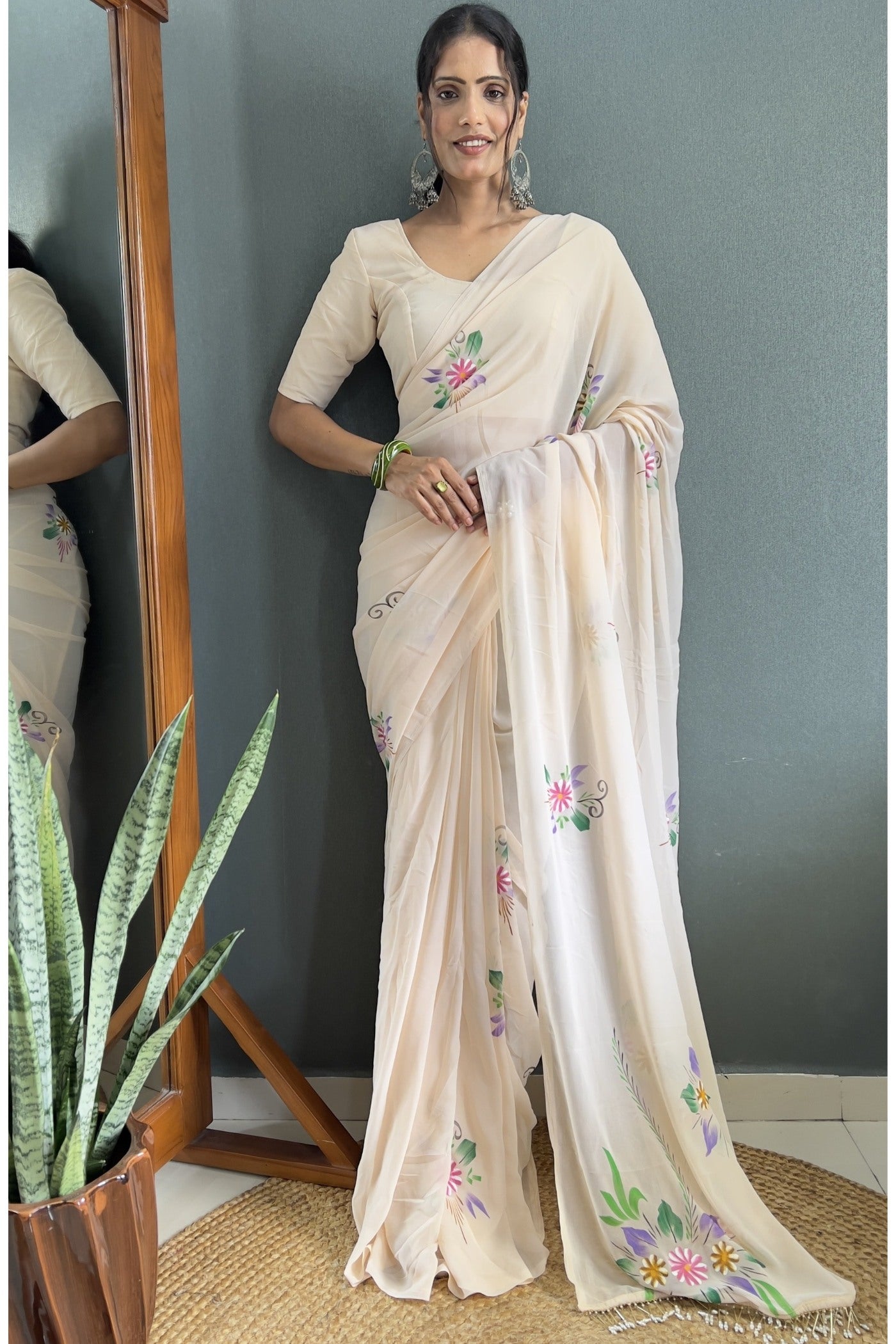 Soft Rose Georgette Saree
