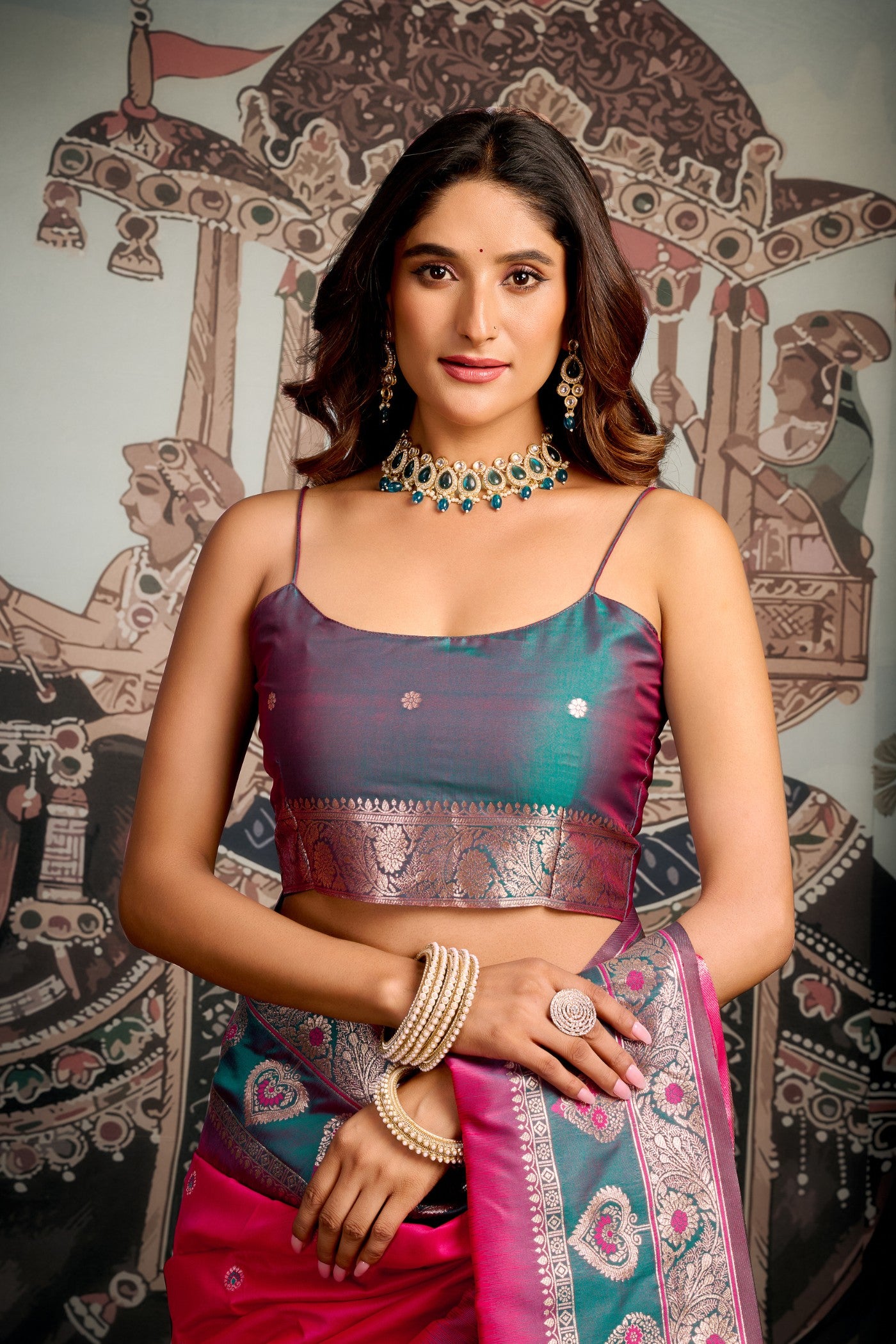 Buy MySilkLove Mauvelous Pink Banarasi Soft Silk Saree Online