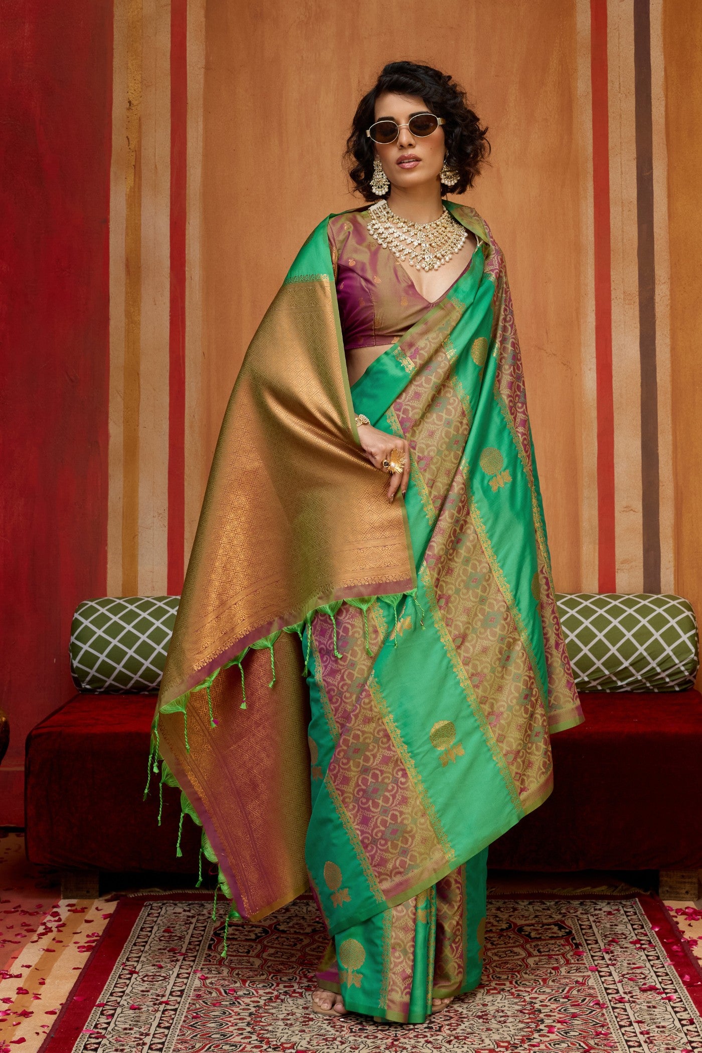 Buy MySilkLove Summer Green Banarasi Handloom Patola Saree Online