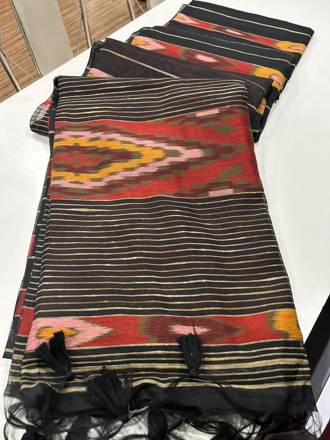 Buy MySilkLove Sable Black Soft Ikkat Cotton Woven Saree Online