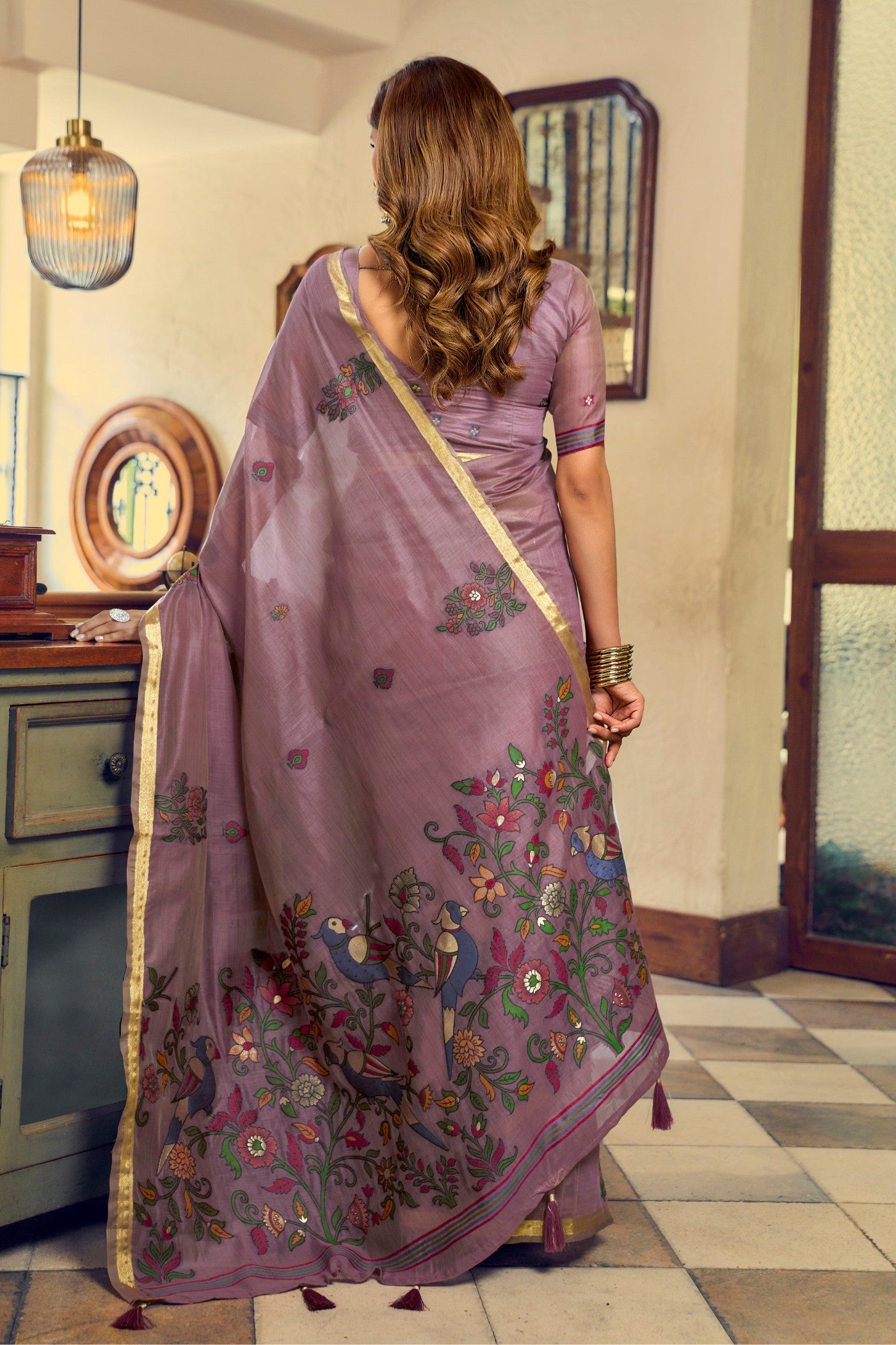 Buy MySilkLove Mauve Purple Cotton Silk Saree Online