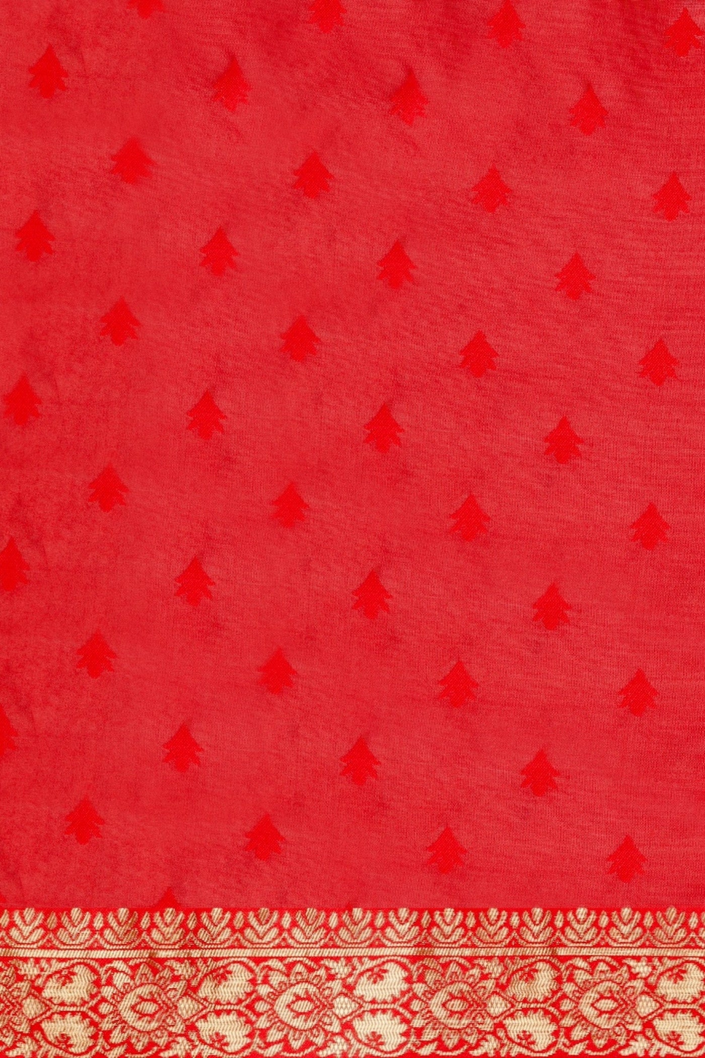 Buy MySilkLove Midnight Blue and Red Woven Jacquard Lichi Silk Saree Online