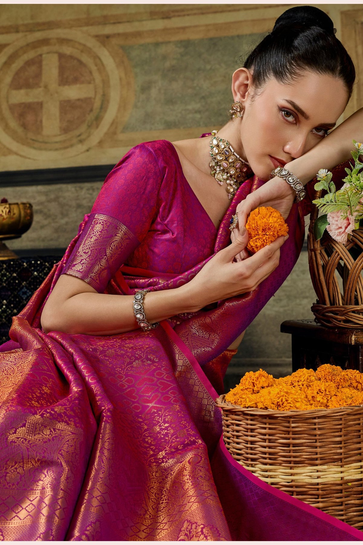 Buy MySilkLove Berry Purple Kanjivaram Handloom Saree Online