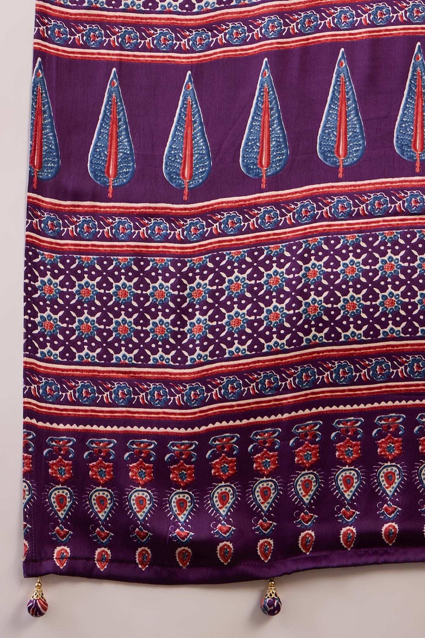 Buy MySilkLove Brinjal Purple Printed Satin Gaji Silk Saree Online
