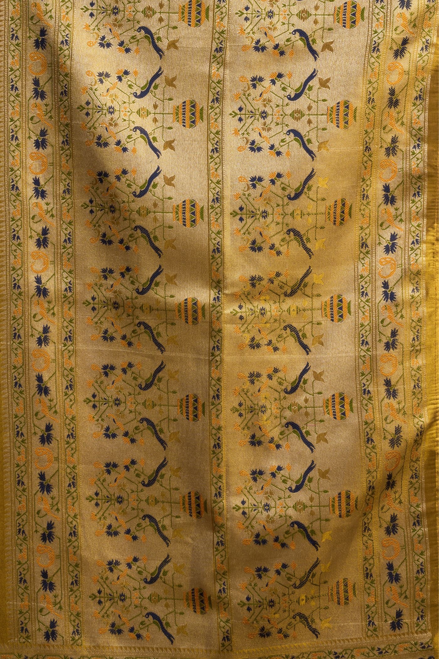 Buy MySilkLove Fern Green Woven Tissue Paithani Saree Online