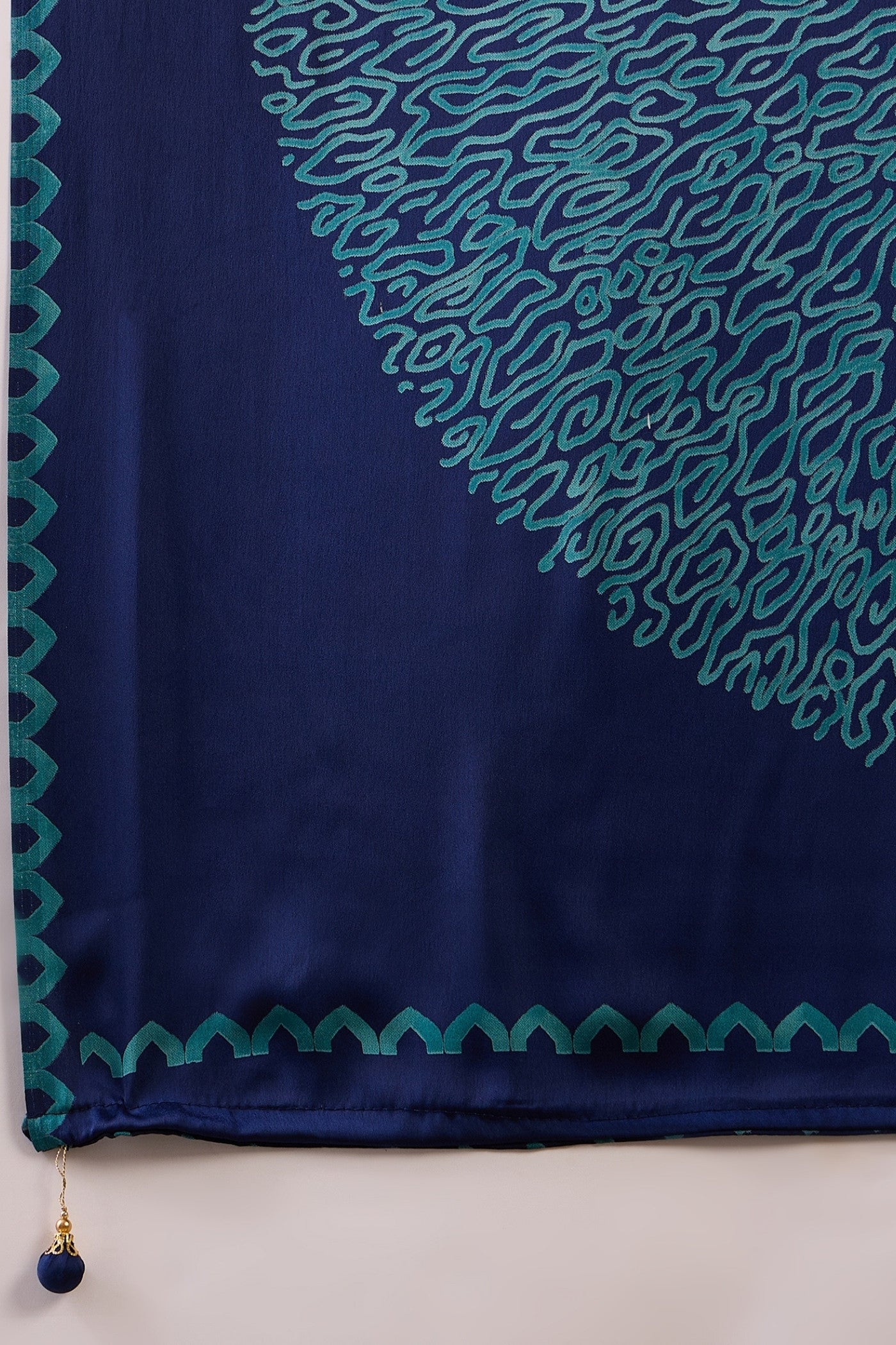Buy MySilkLove Venice Blue Printed Satin Gaji Silk Saree Online