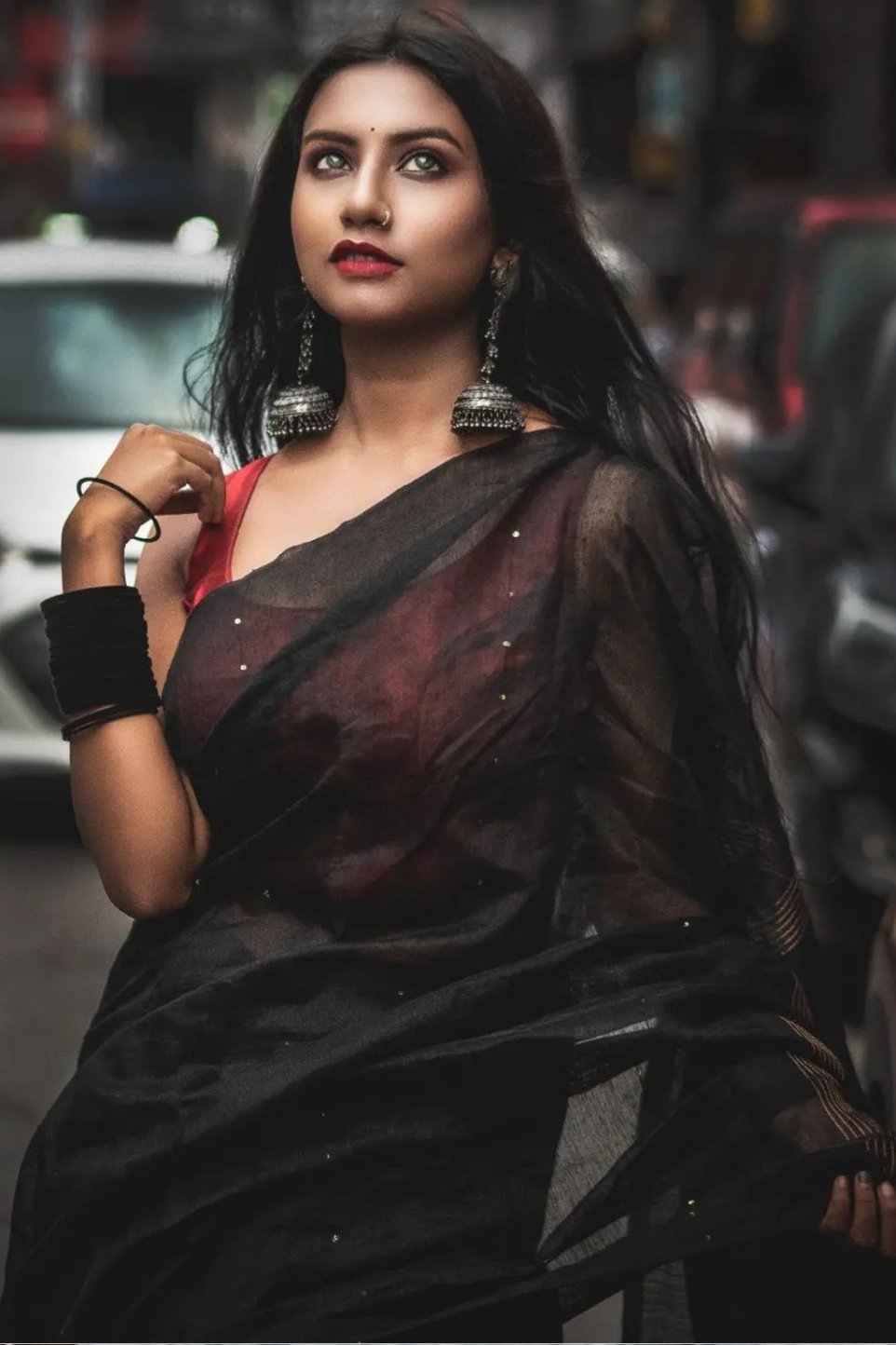 Buy MySilkLove Stone Black Black Cotton Sequence Saree Online