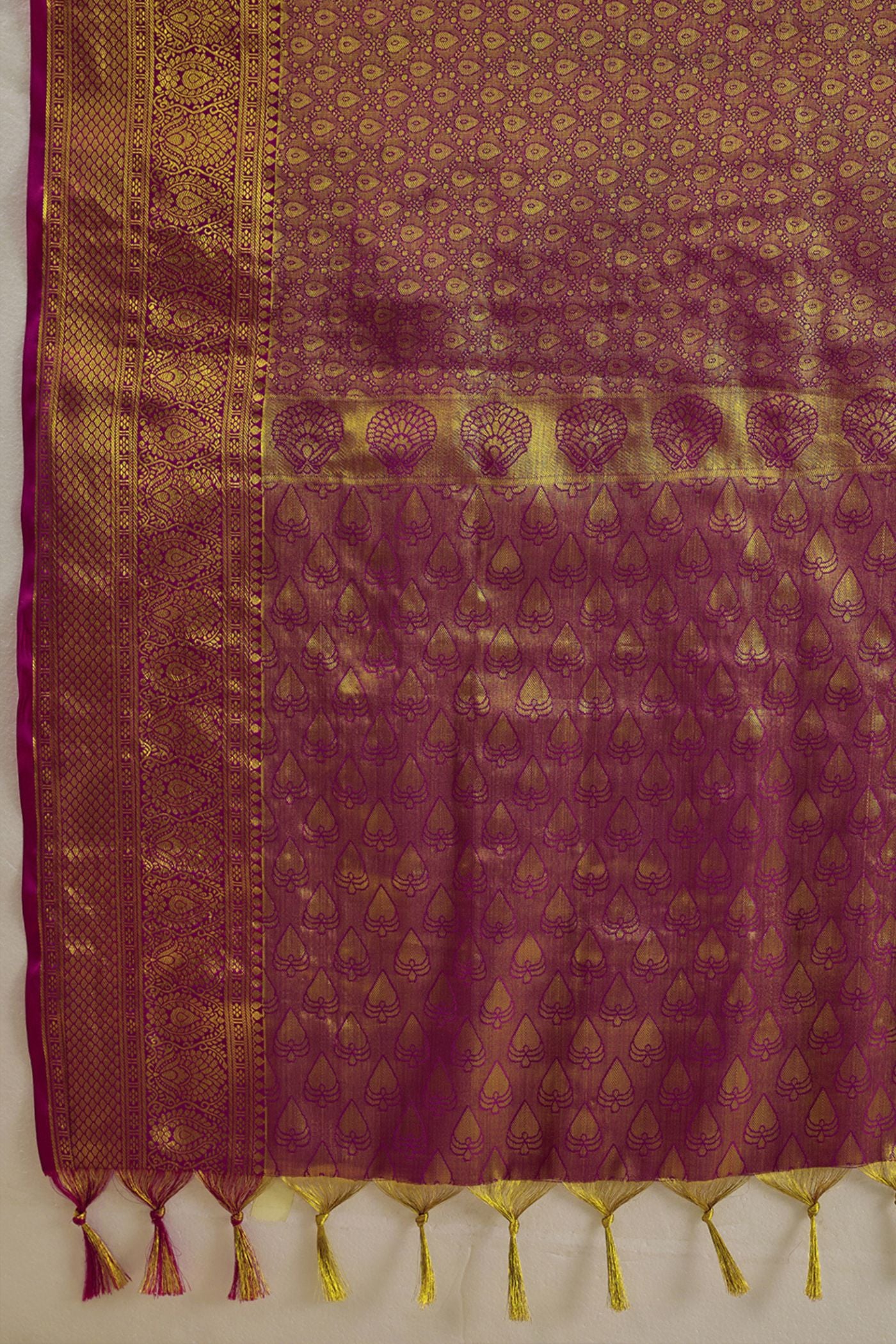 Buy MySilkLove Mulberry Purple Woven Kanjivaram Saree Online