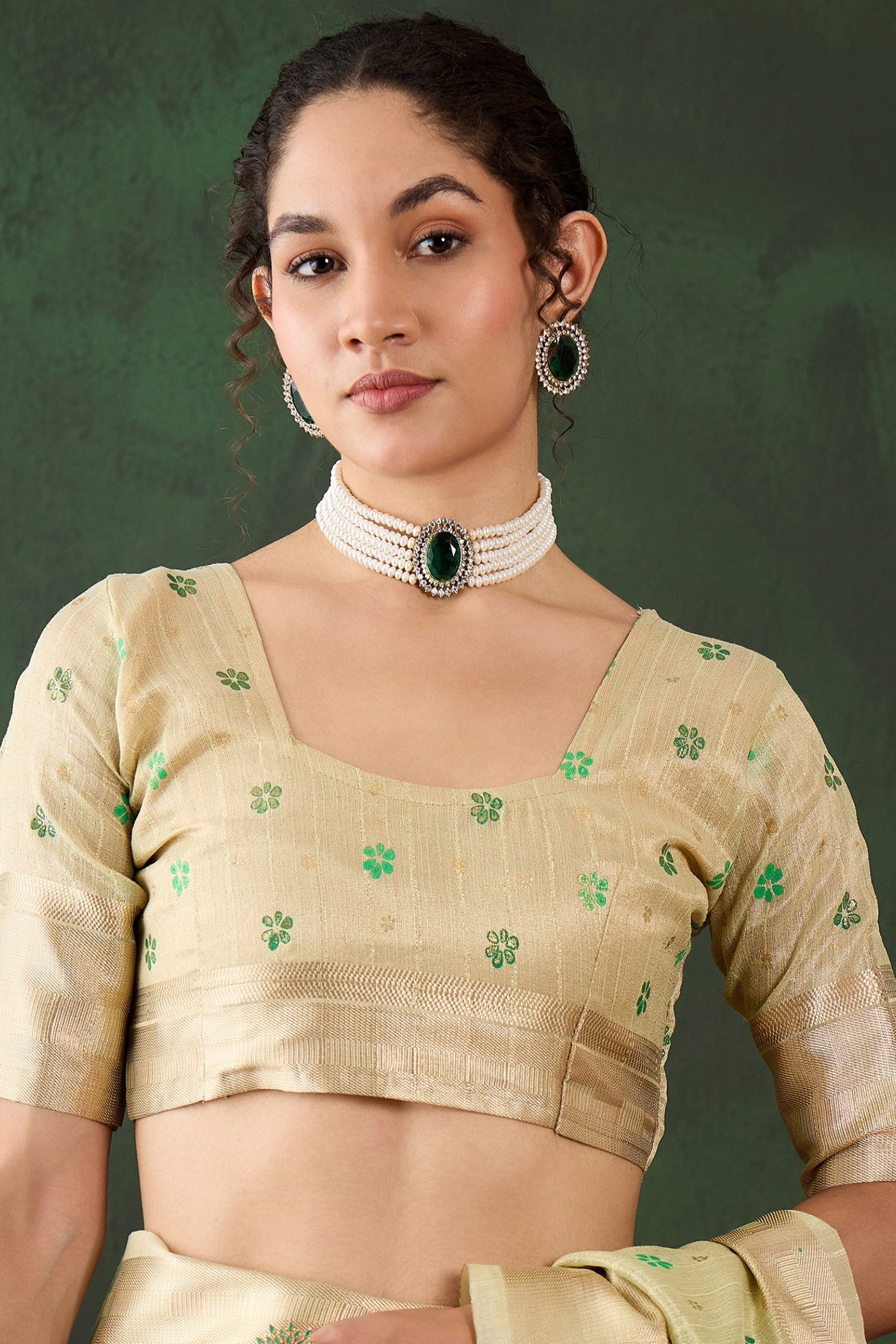 Buy MySilkLove Pista Green Woven Organza Saree Online