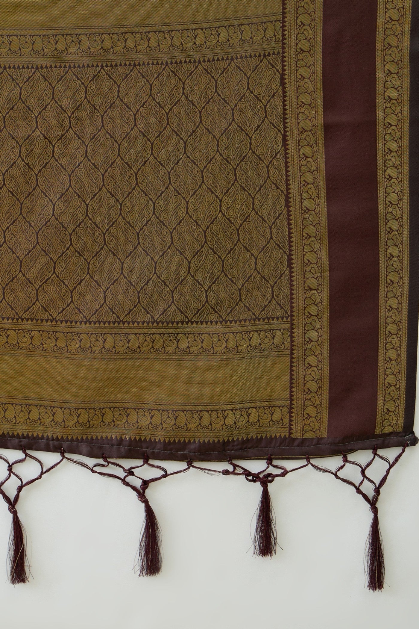 Buy MySilkLove Auburn Brown Banarasi Woven Soft Silk Saree Online