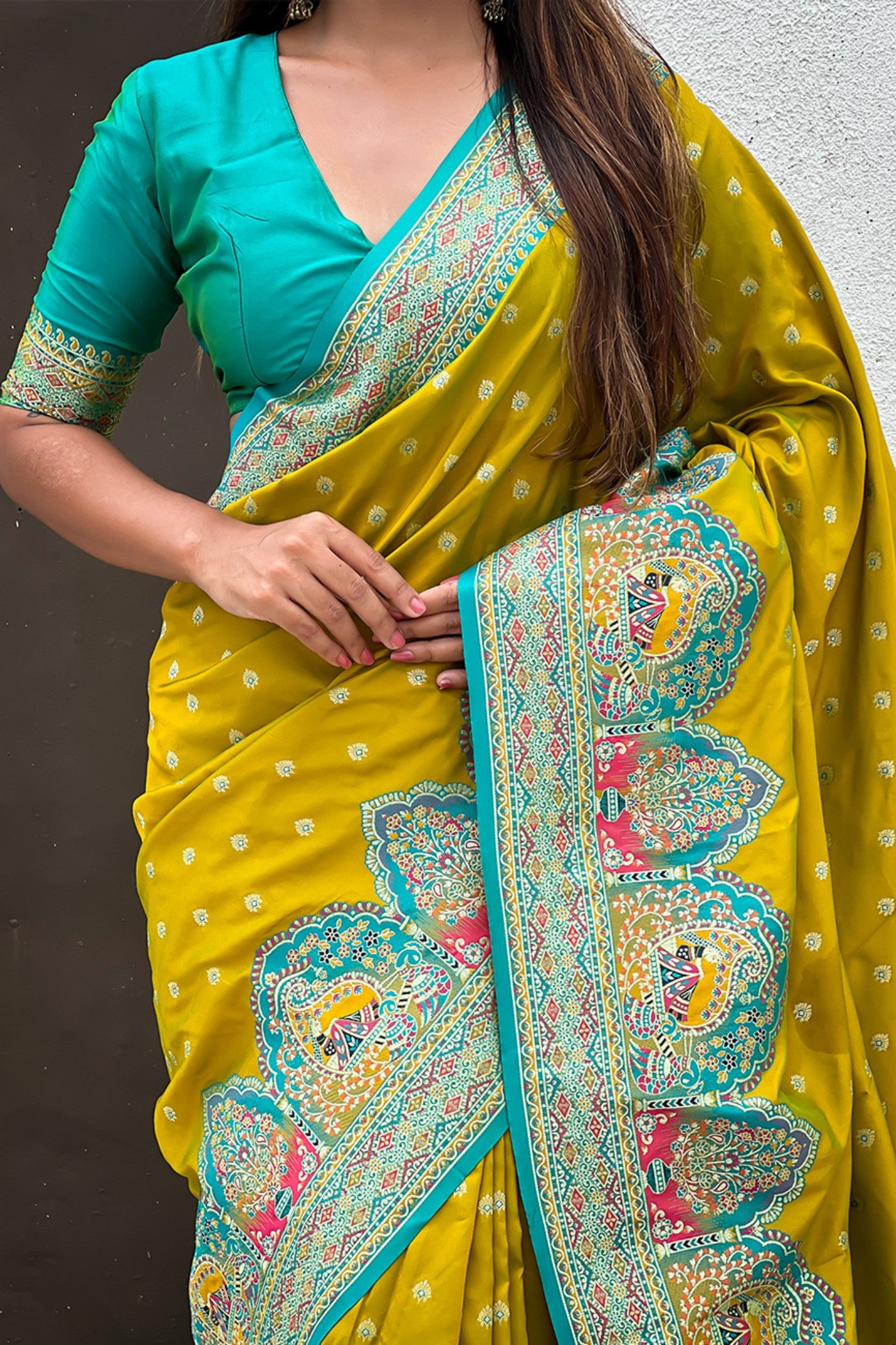 Buy MySilkLove Sunrise Yellow Woven Banarasi Saree Online