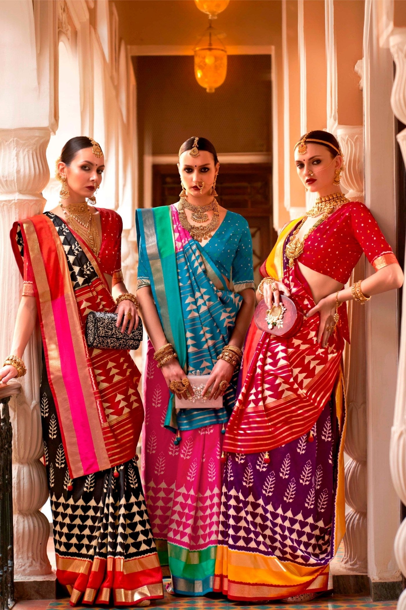 Buy MySilkLove Carbon Black Printed Patola Saree Online