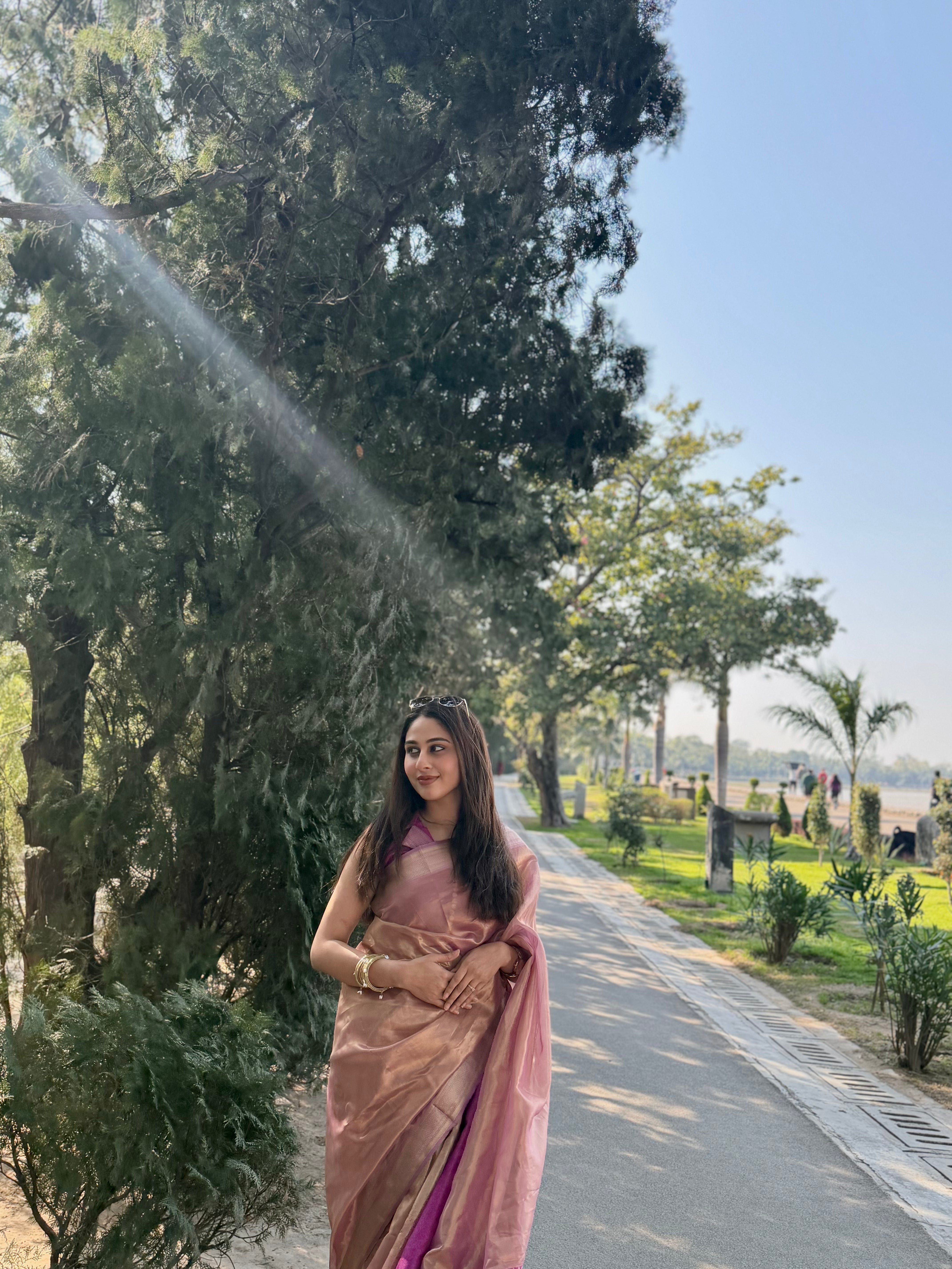 Buy MySilkLove Rose Dust Pink Handloom Tissue Saree Online