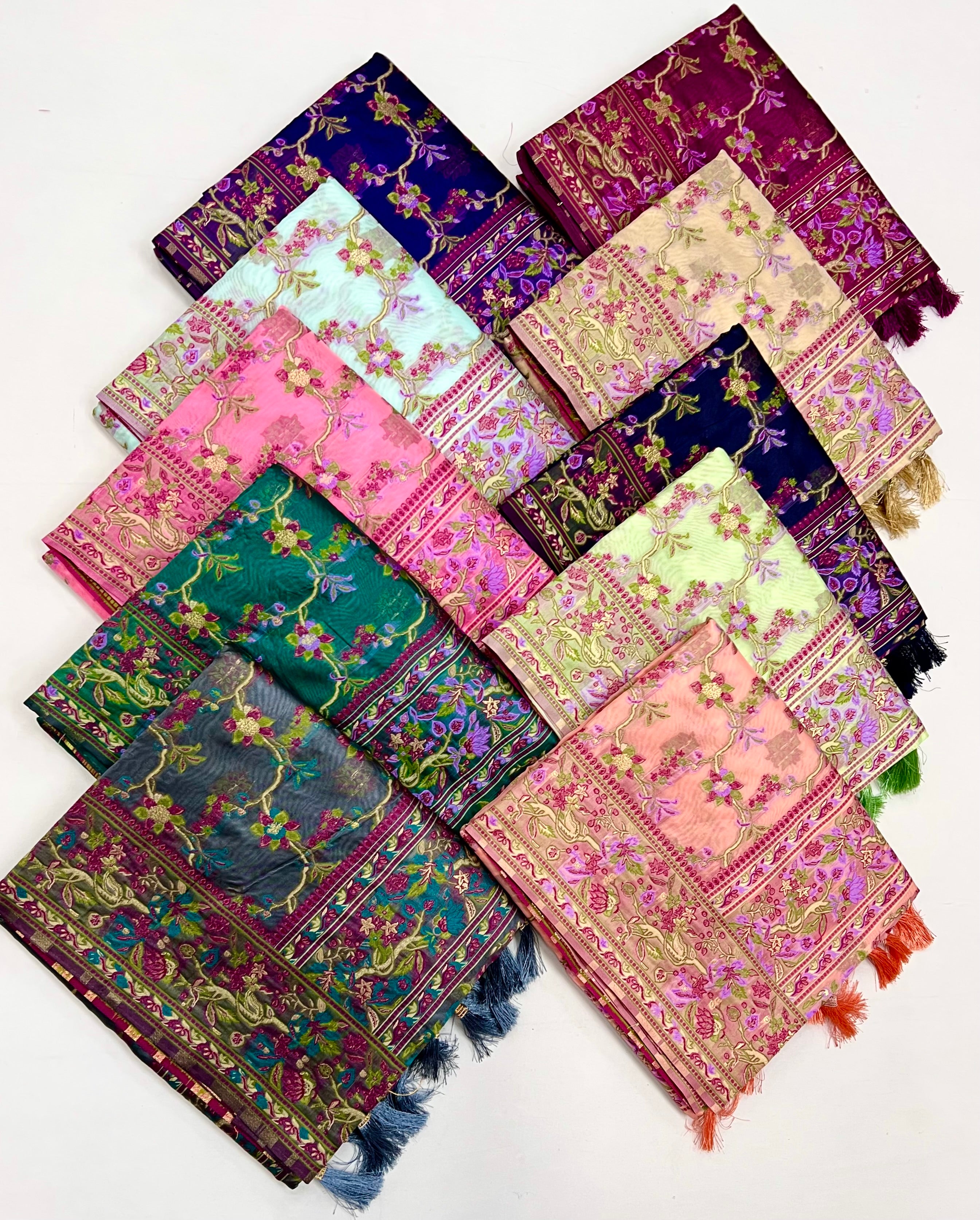Buy MySilkLove Hippie Pink Organza Handloom Parsi Saree Online