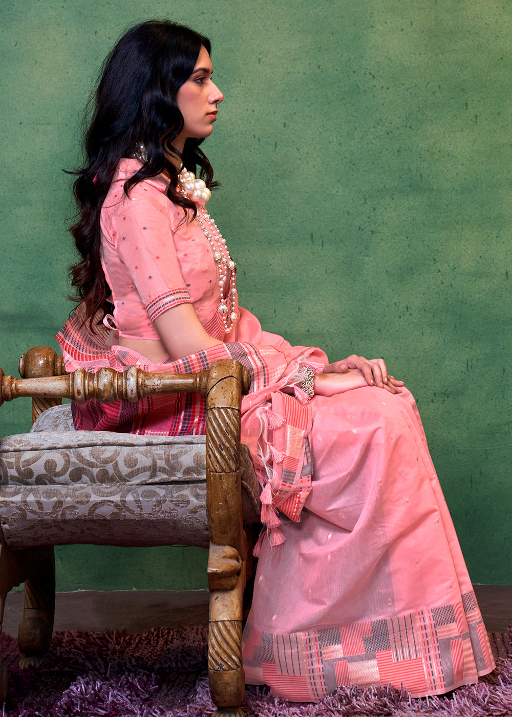 MySilkLove Sundown Pink Handloom Cotton Silk Saree