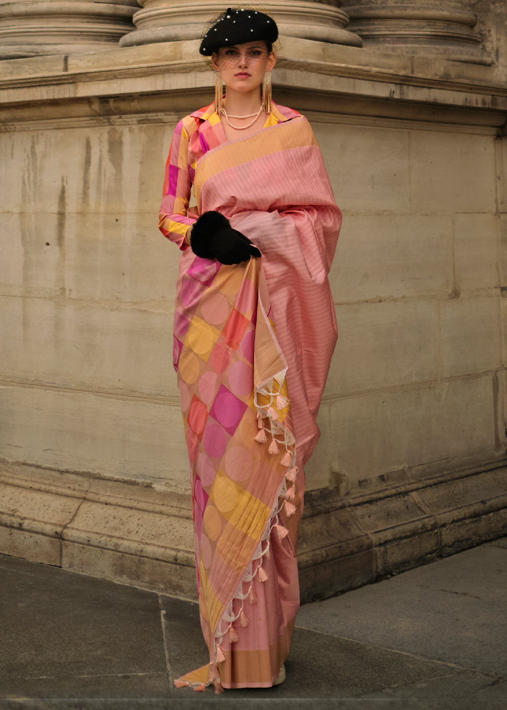 Buy MySilkLove Dahlia Pink Banarasi Handloom Saree Online