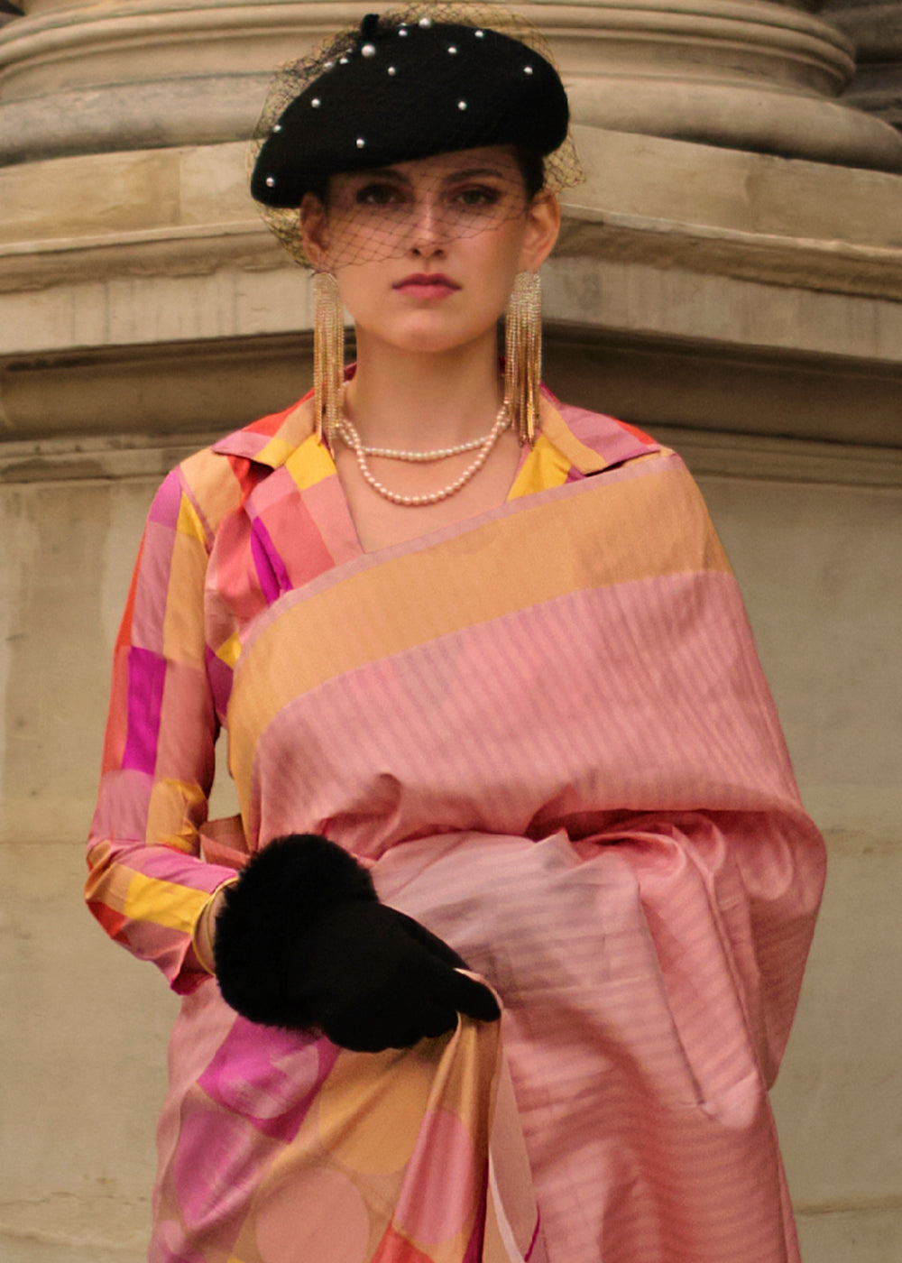 Buy MySilkLove Dahlia Pink Banarasi Handloom Saree Online