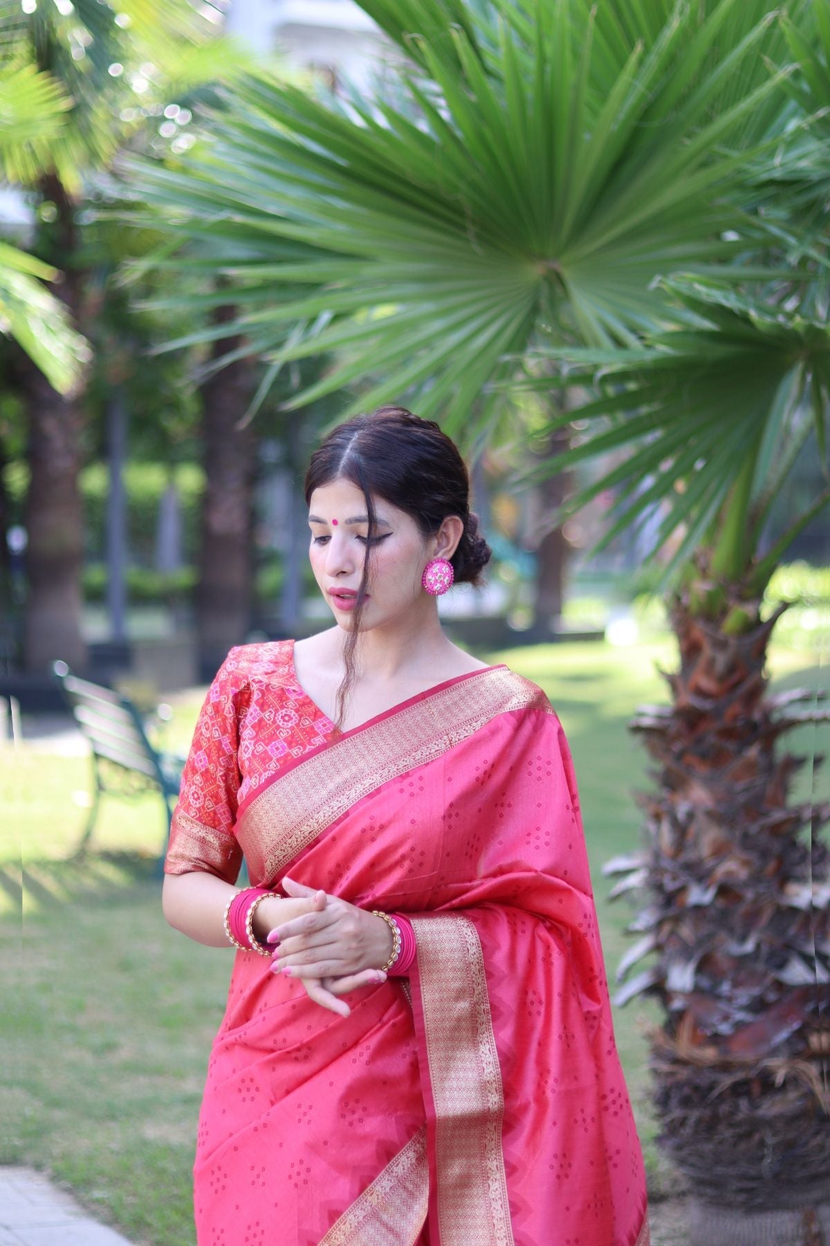 Buy MySilkLove Cherry Pink Soft Tussar Silk Saree Online