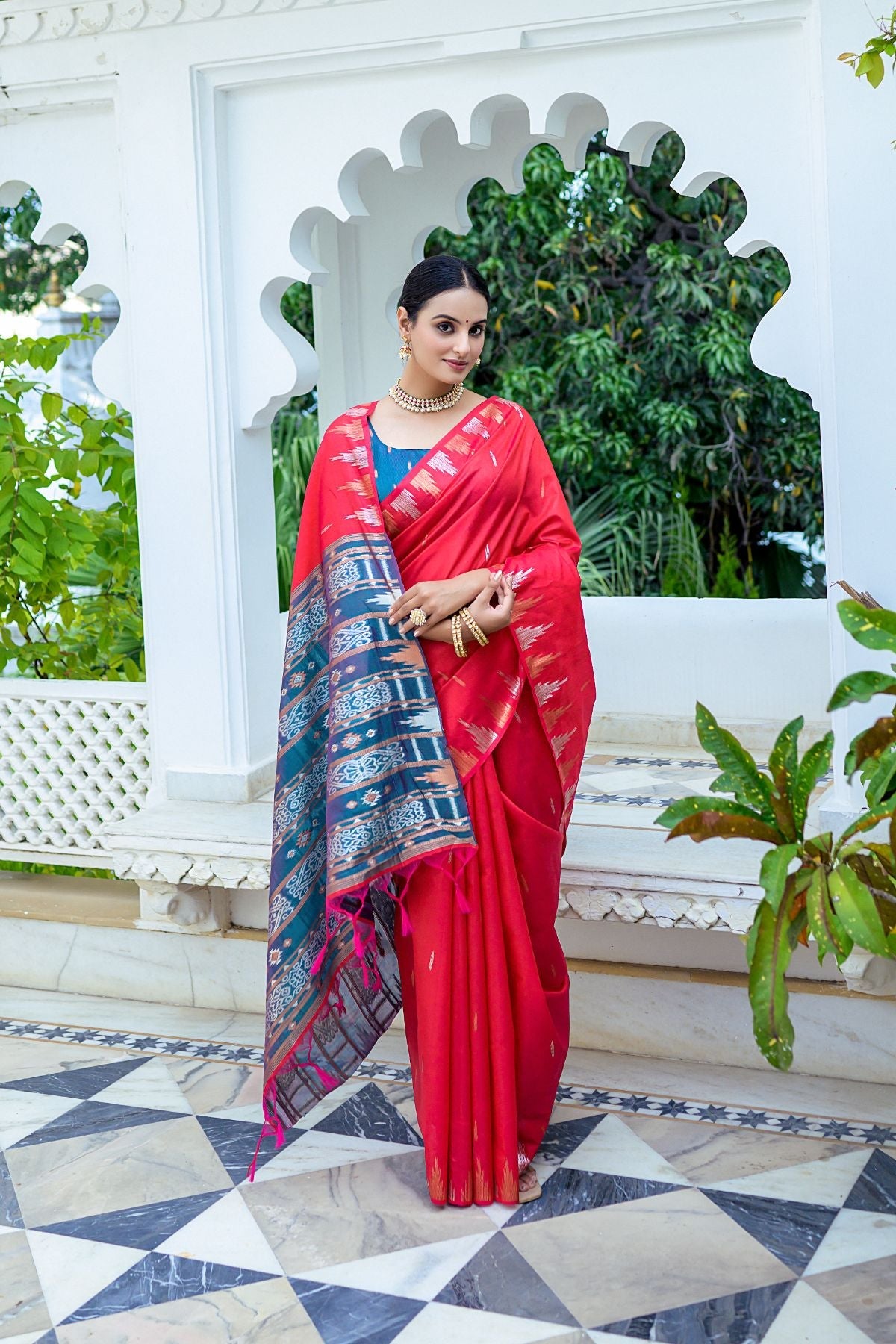 MySilkLove Rose Red South Silk Saree