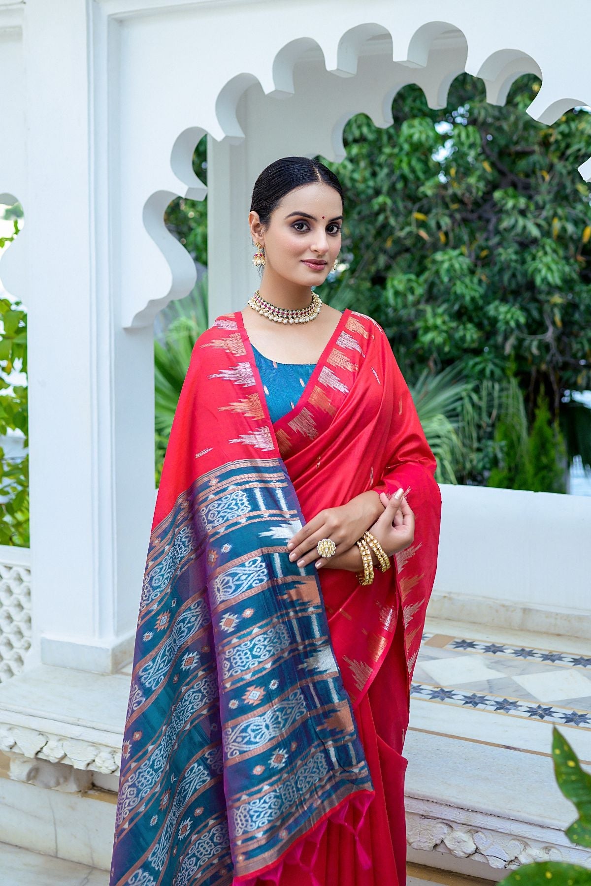 Buy MySilkLove Rose Red South Silk Saree Online