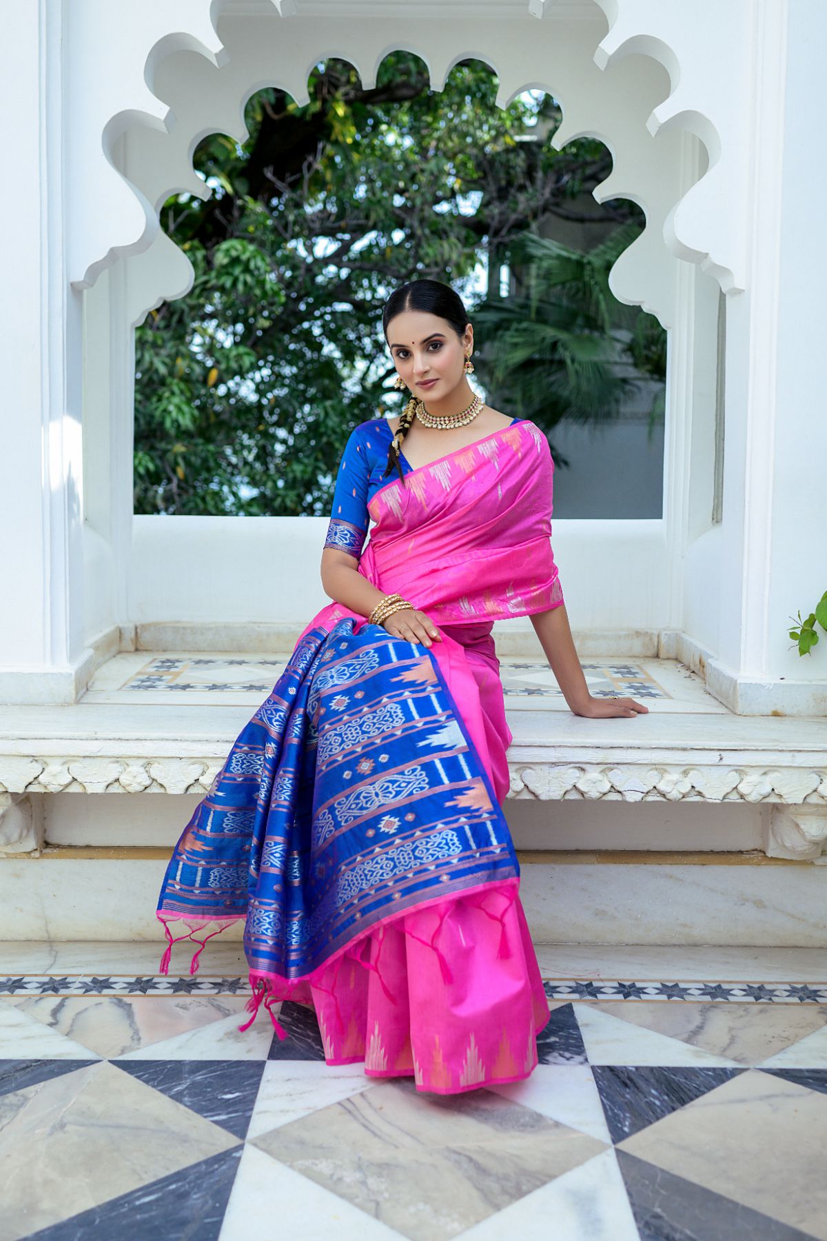 Buy MySilkLove Pink Rose South Silk Saree Online