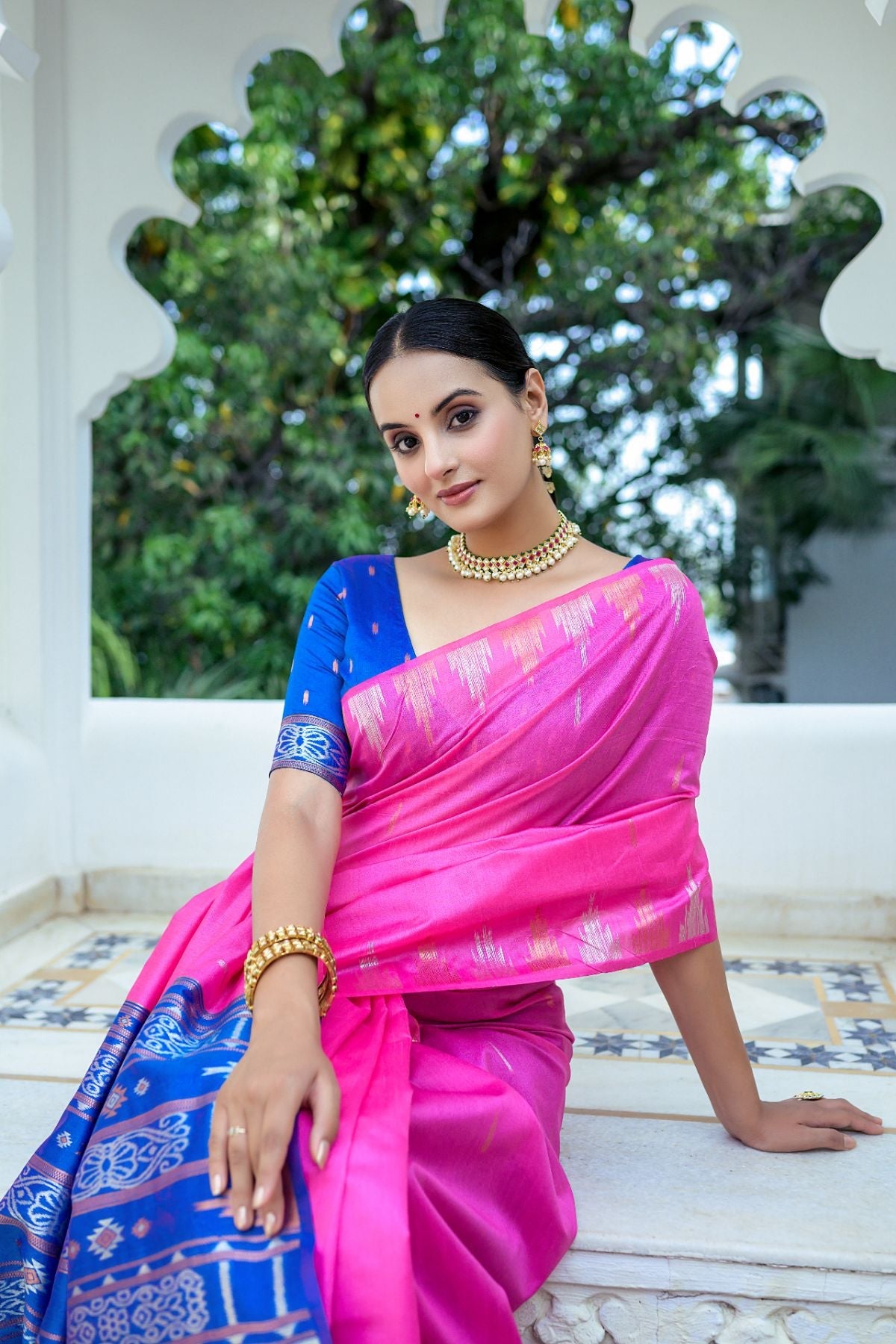 Buy MySilkLove Pink Rose South Silk Saree Online