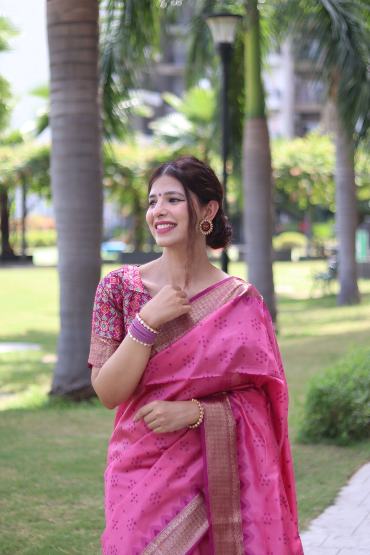 Buy MySilkLove Hopbush Pink Soft Tussar Silk Saree Online