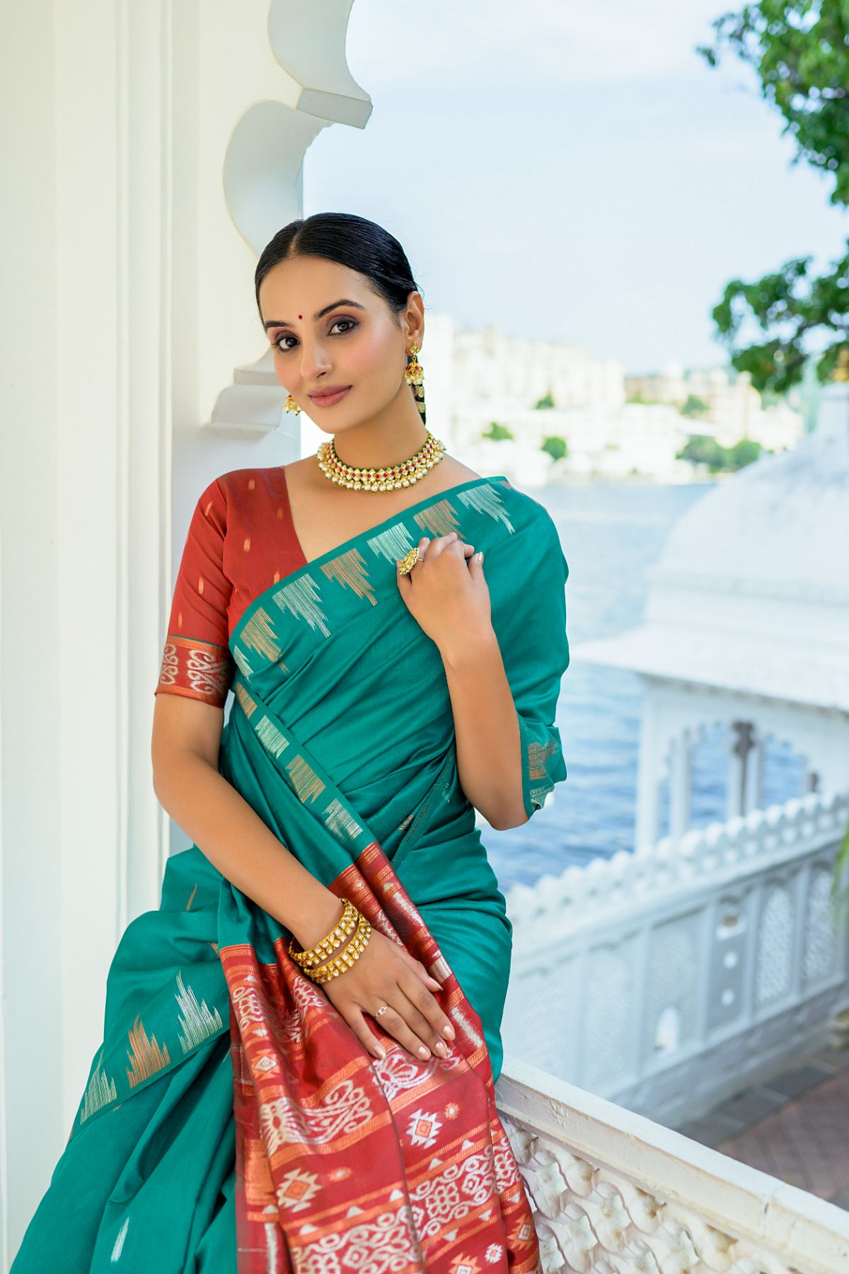 Buy MySilkLove Caribbean Green South Silk Saree Online