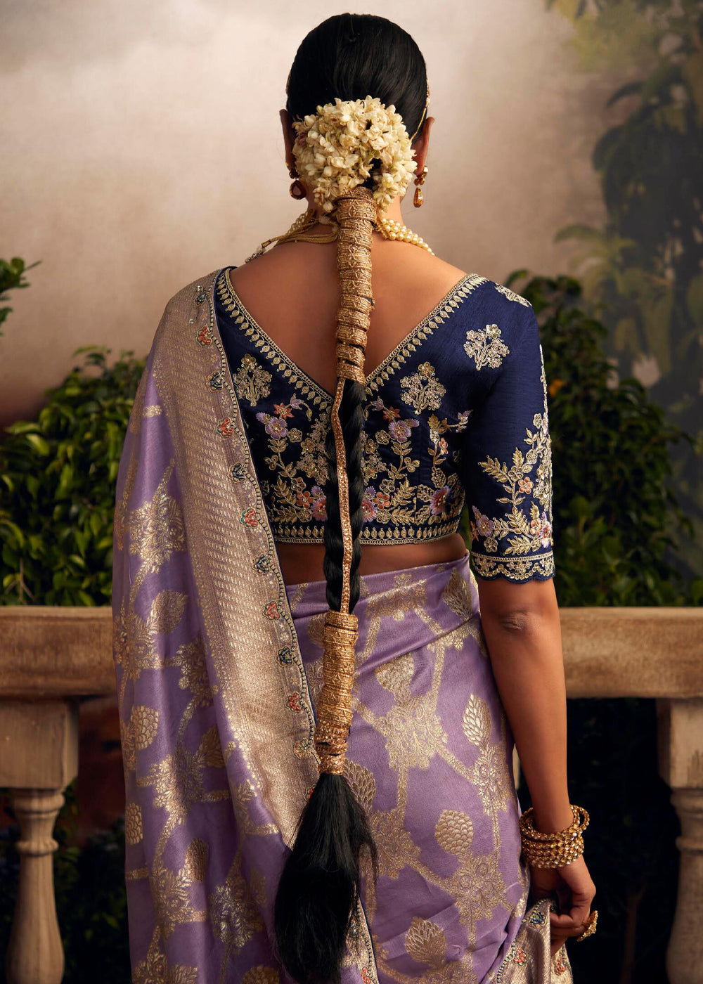 MySilkLove Falcon Lavender Woven Banarasi Designer Silk Saree