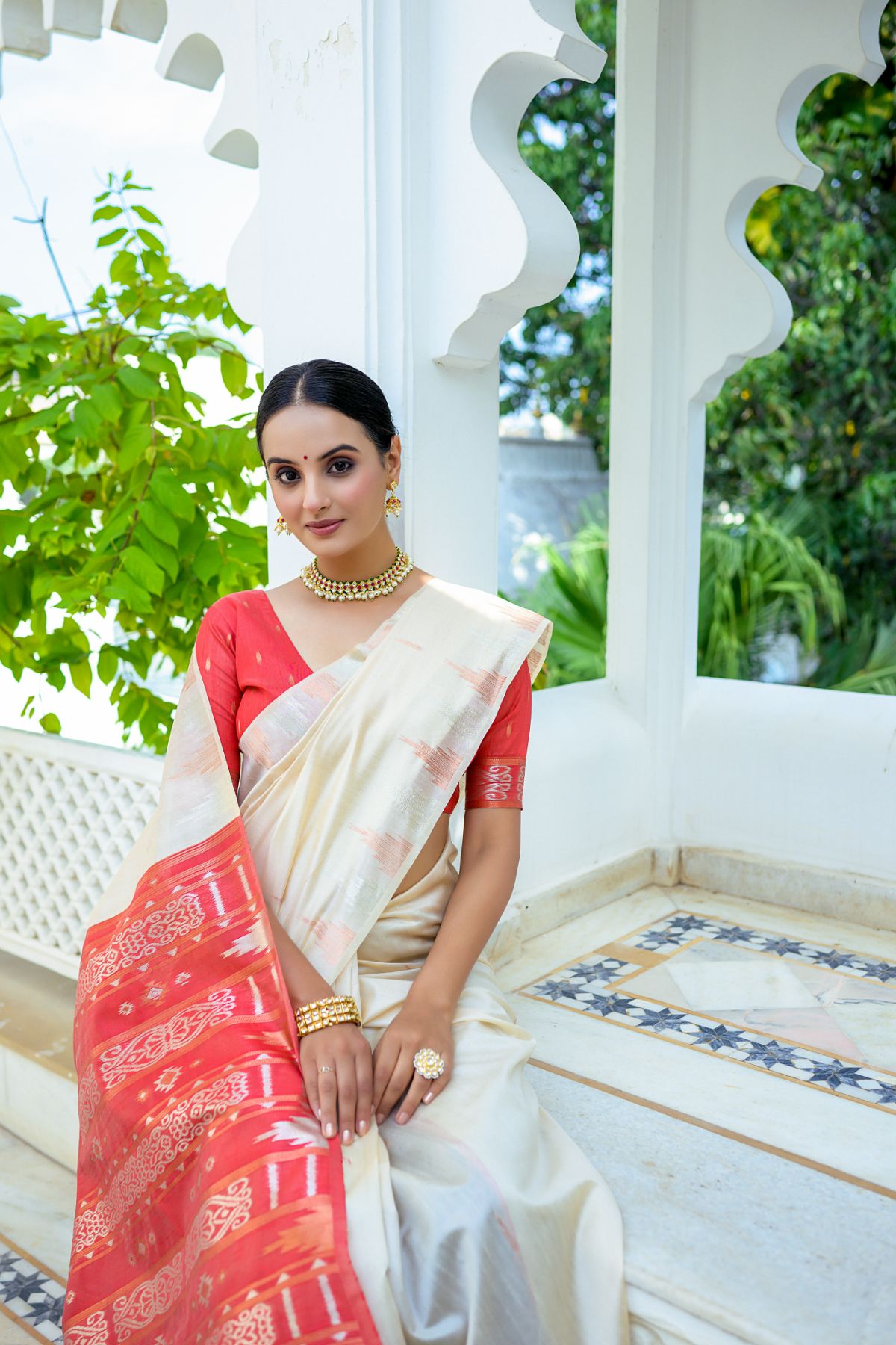 MySilkLove Wester White South Silk Saree