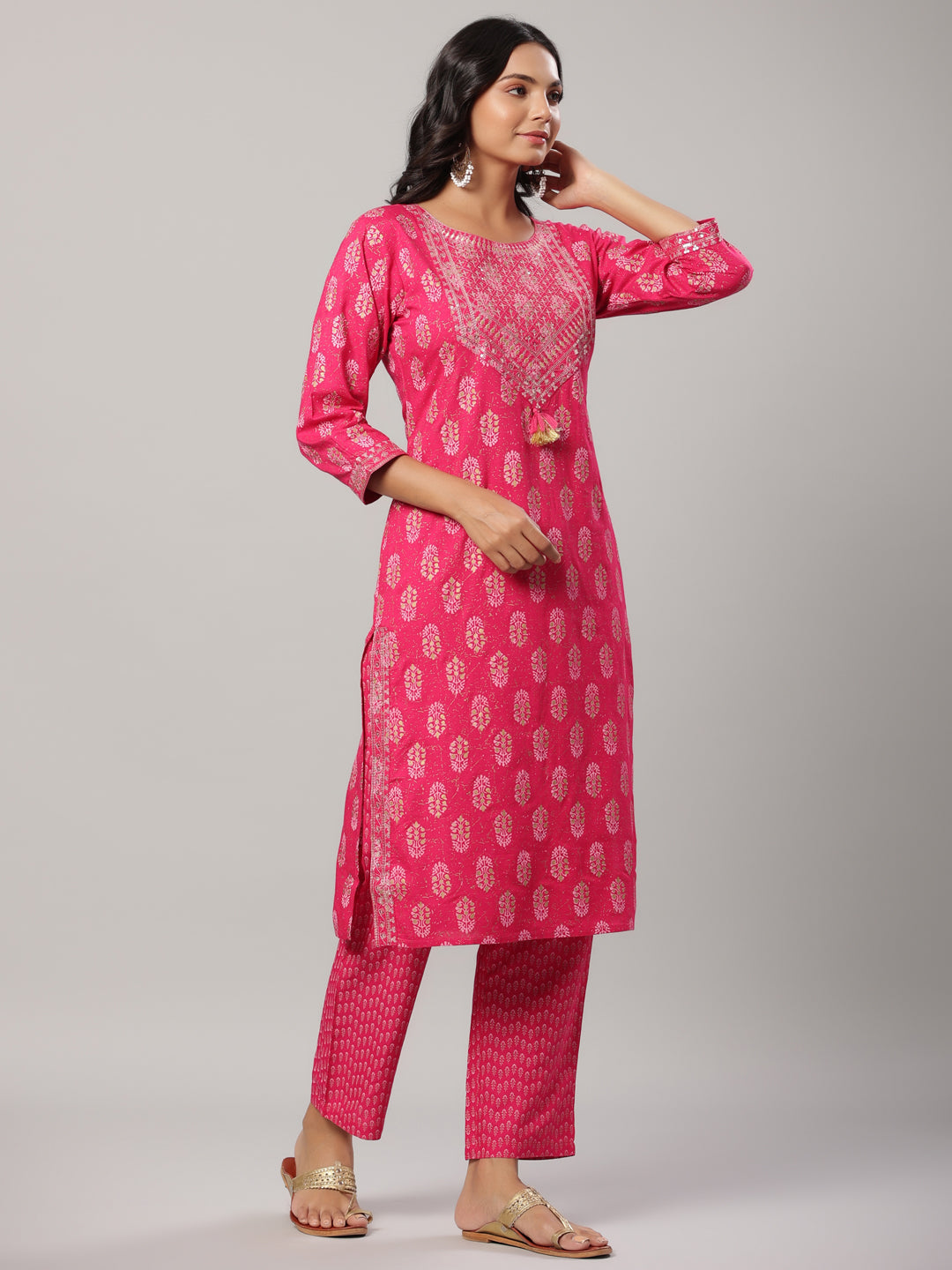 Buy MySilkLove Cerise Pink Fuchsia Dupatta Set Online