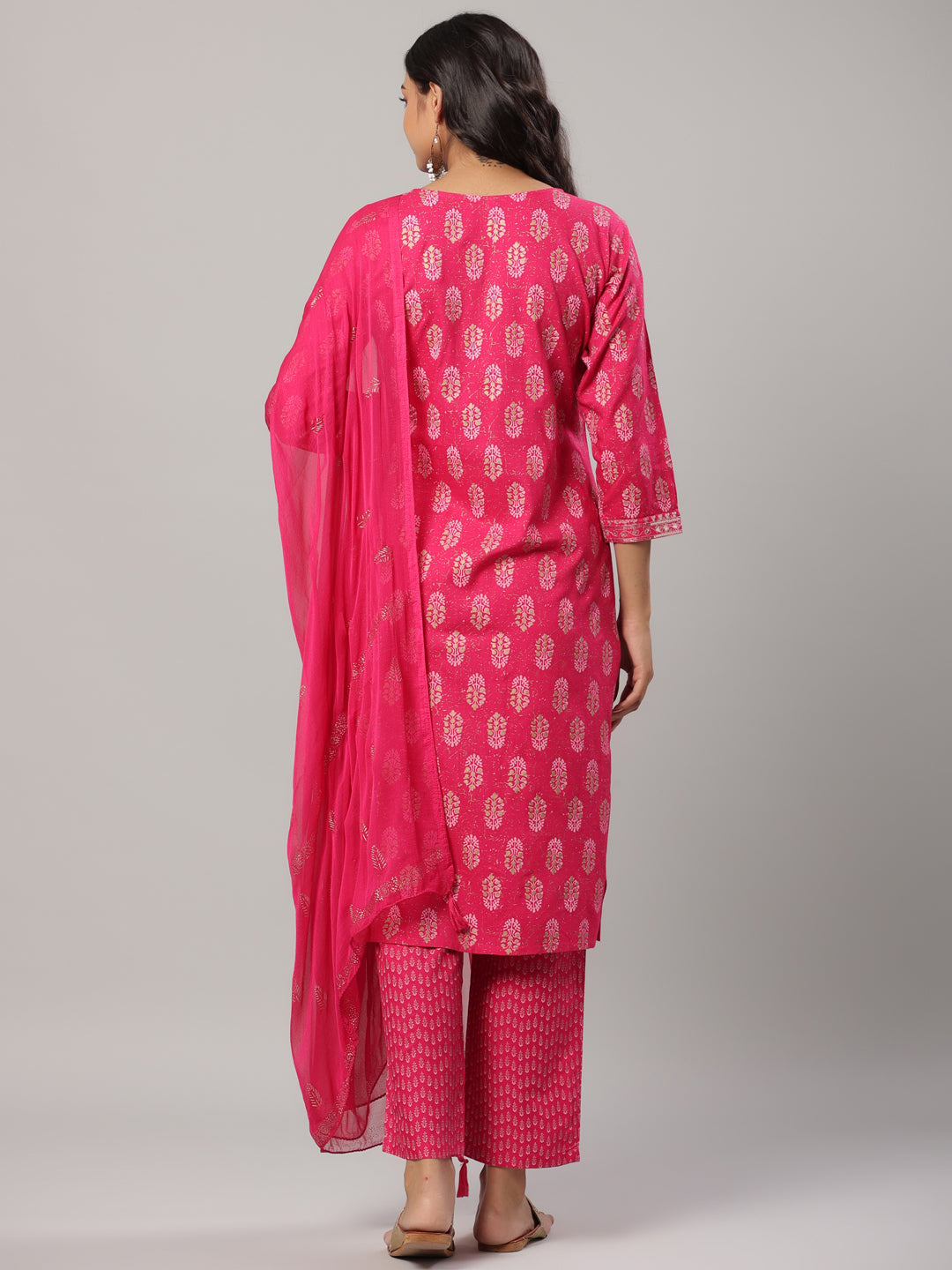 Buy MySilkLove Cerise Pink Fuchsia Dupatta Set Online