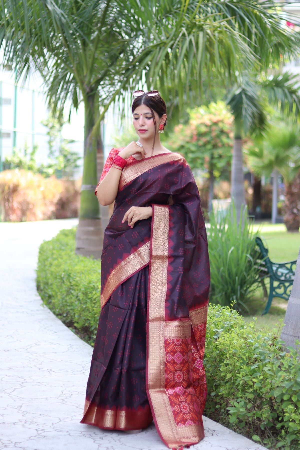 Buy MySilkLove Bunker Black Soft Tussar Silk Saree Online