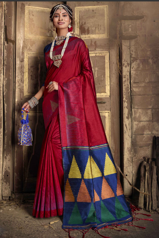 Buy MySilkLove Maroon Flush South Silk Saree Online