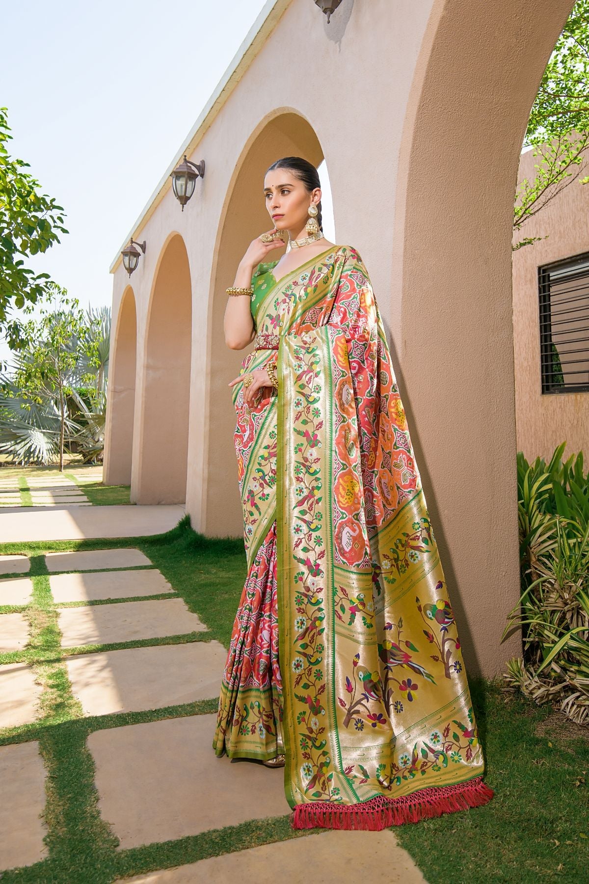Buy MySilkLove Sea Pink Woven Paithani Silk Saree Online