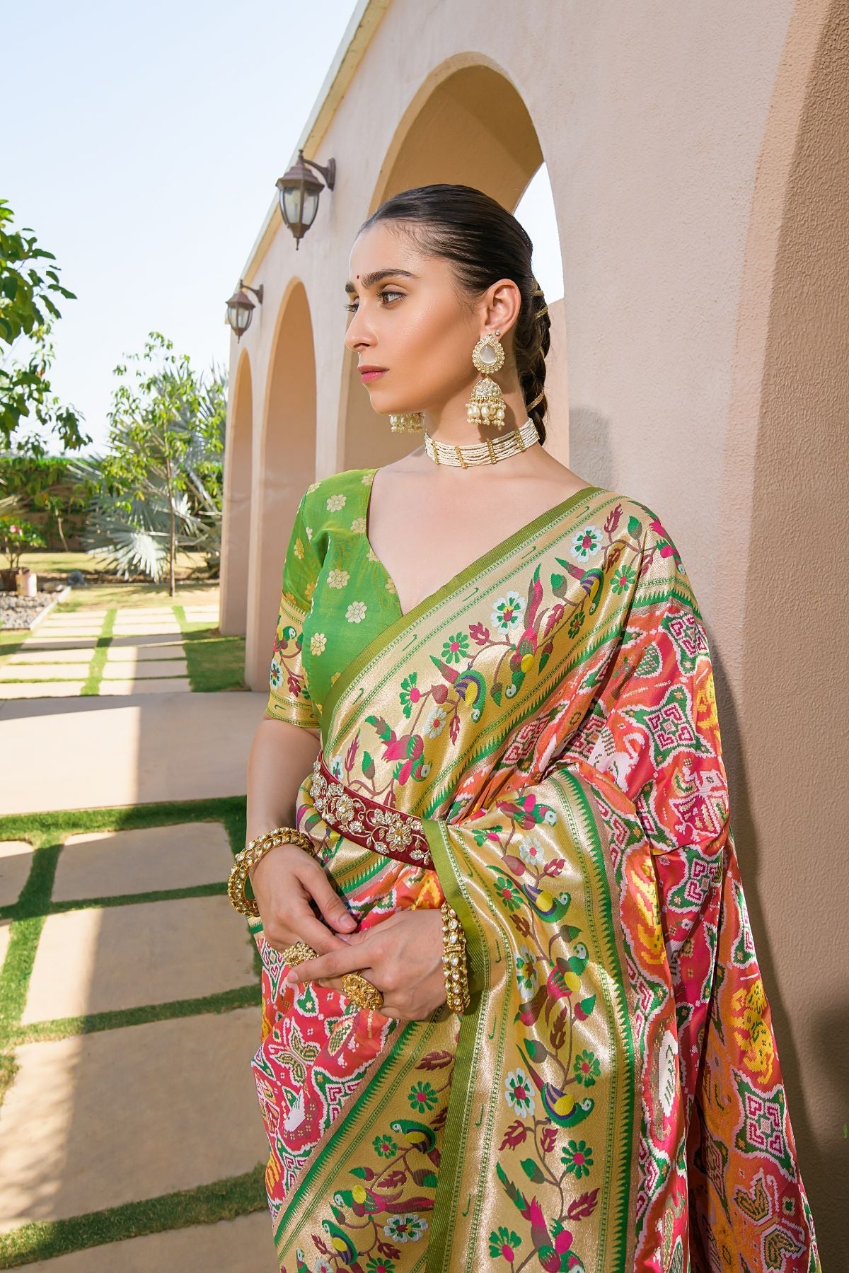 Buy MySilkLove Sea Pink Woven Paithani Silk Saree Online