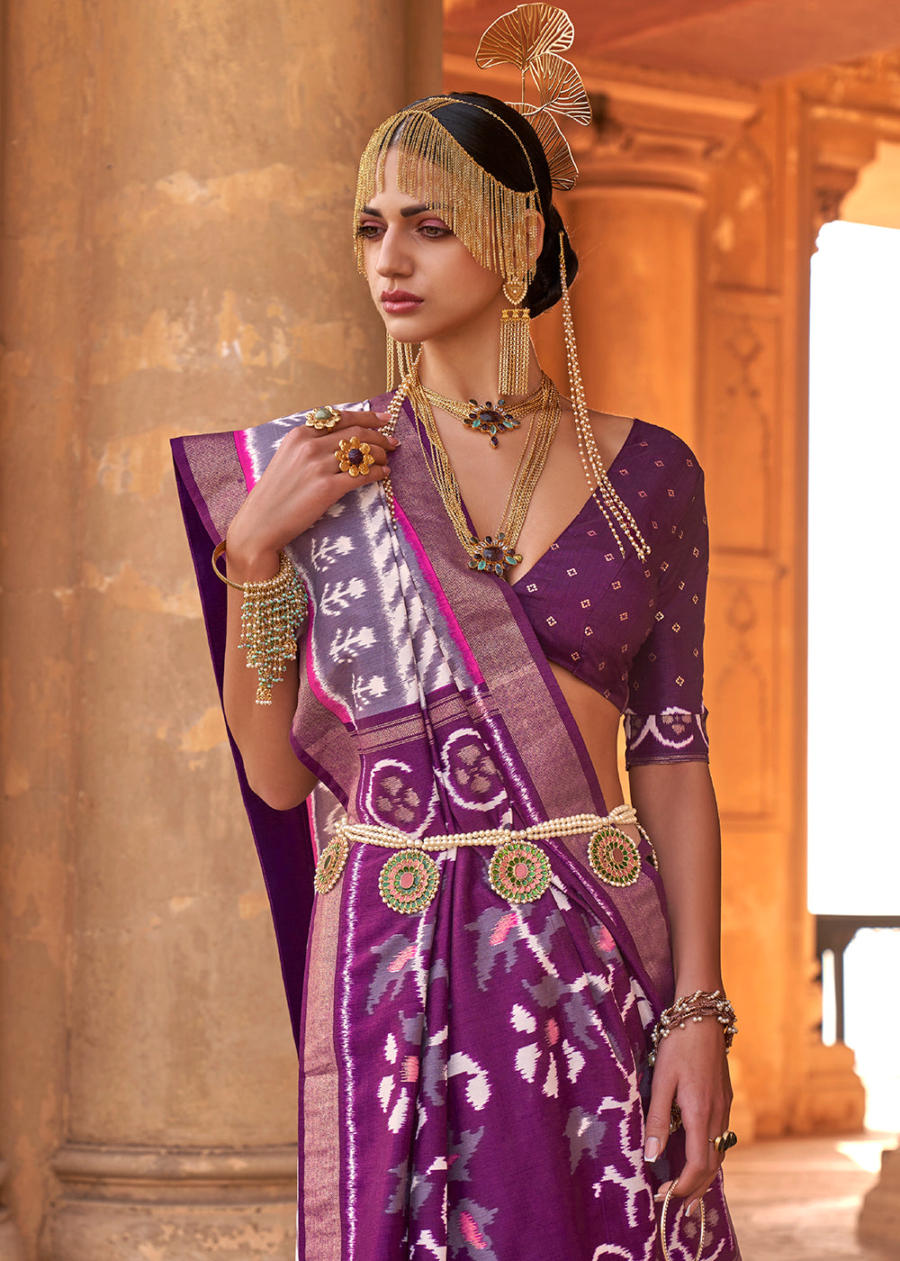 Buy MySilkLove Midnight Pearl Designer Printed Patola Silk Saree Online