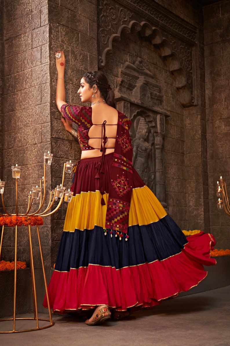 Buy MySilkLove Sanguine Maroon and Multicolor Lehenga Choli Online