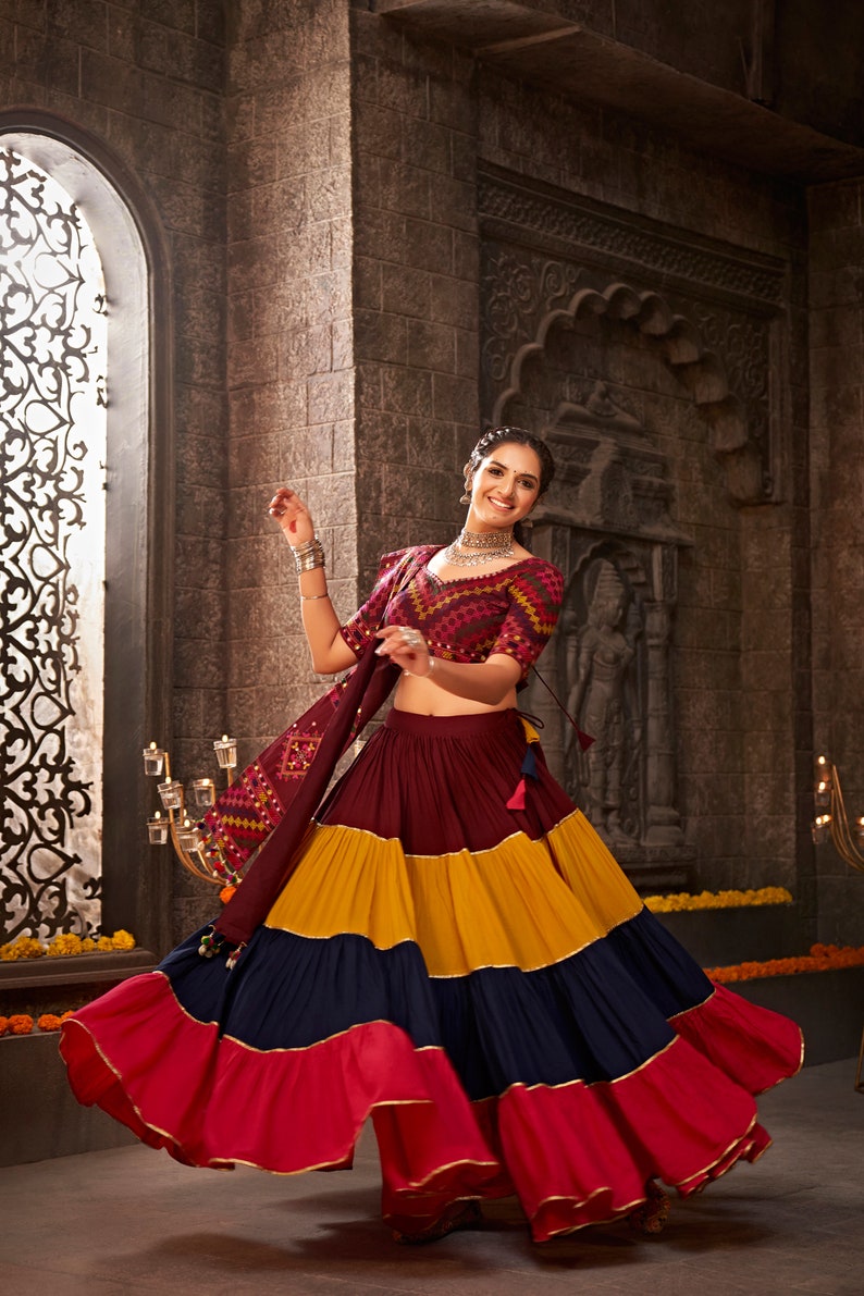 Buy Sanguine Maroon and Multicolor Lehenga Choli Online MySilkLove