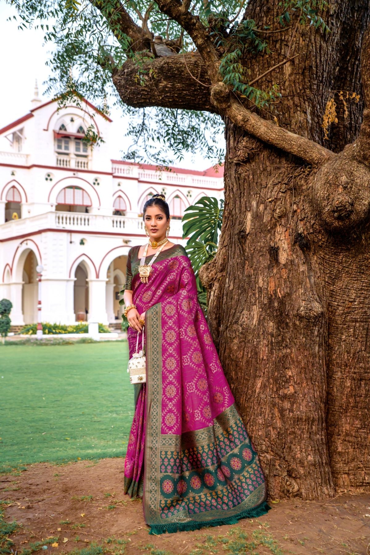 Buy MySilkLove Berry Purple Banarasi Patola Silk Saree Online