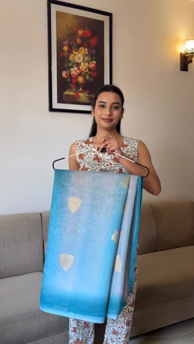 Buy MySilkLove Surfie Blue Banarasi Handloom Silk Saree Online