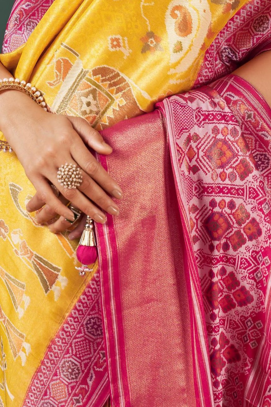 Buy MySilkLove Sunflower Yellow Designer Banarasi Saree Online