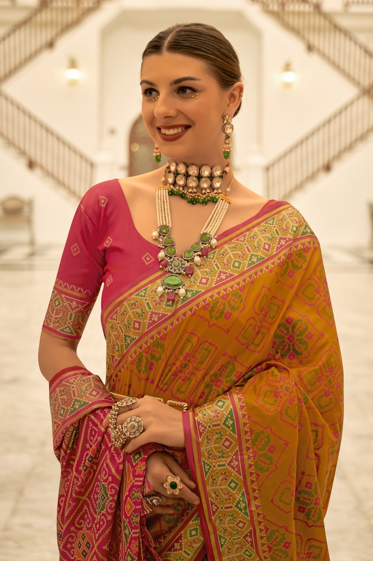 Buy MySilkLove Desert Yellow Woven Patola Silk Saree Online