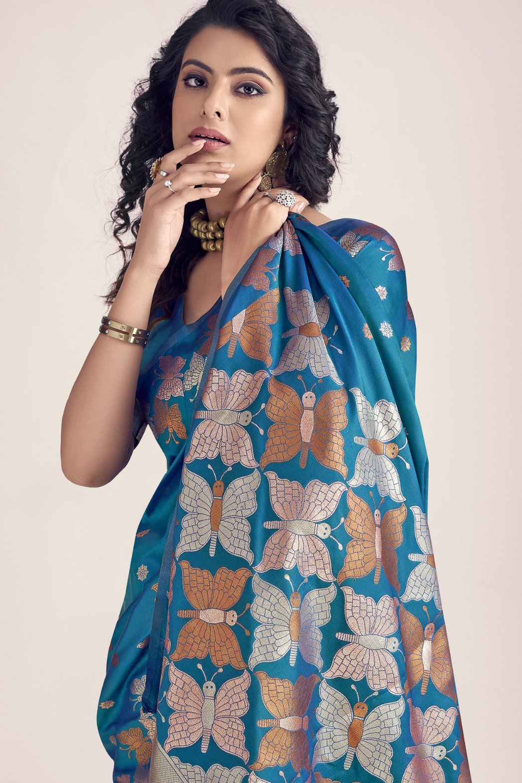 MySilkLove Matisse Blue Banarasi Designer Saree