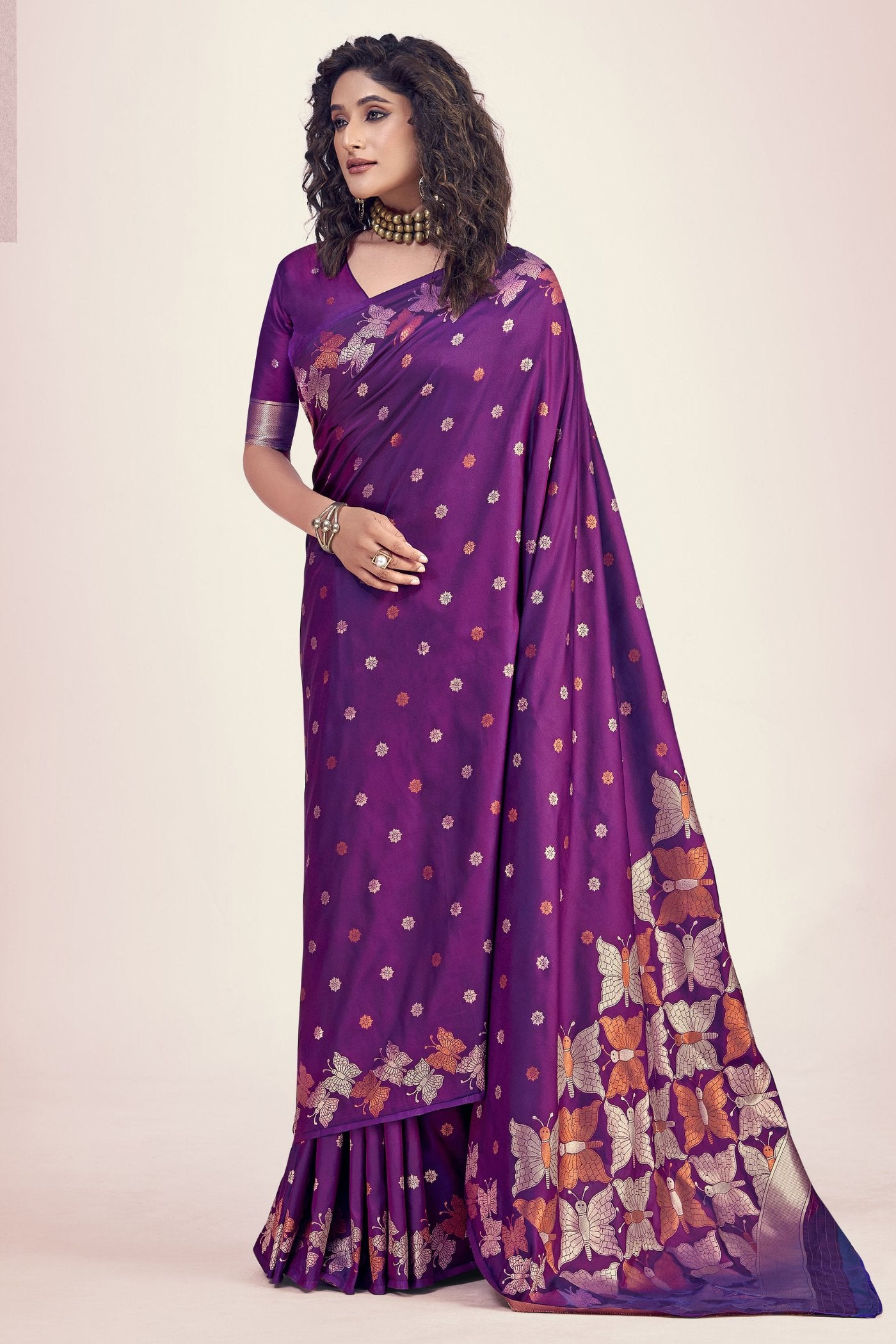 Buy MySilkLove Purple Plum Banarasi Designer Saree Online