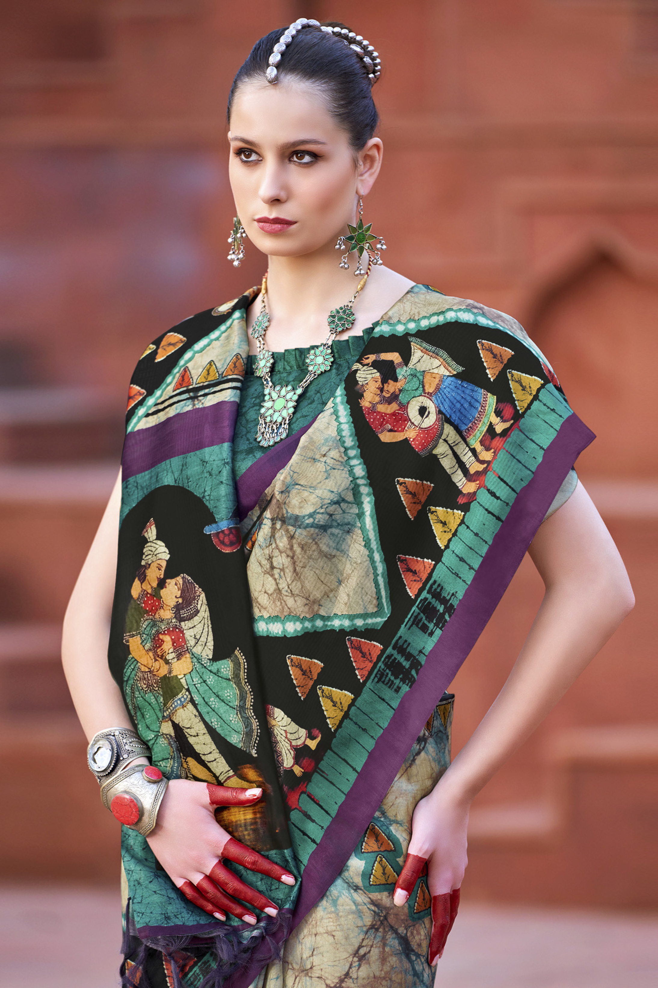 MySilkLove Oxley Green Handloom Tussar Silk Saree