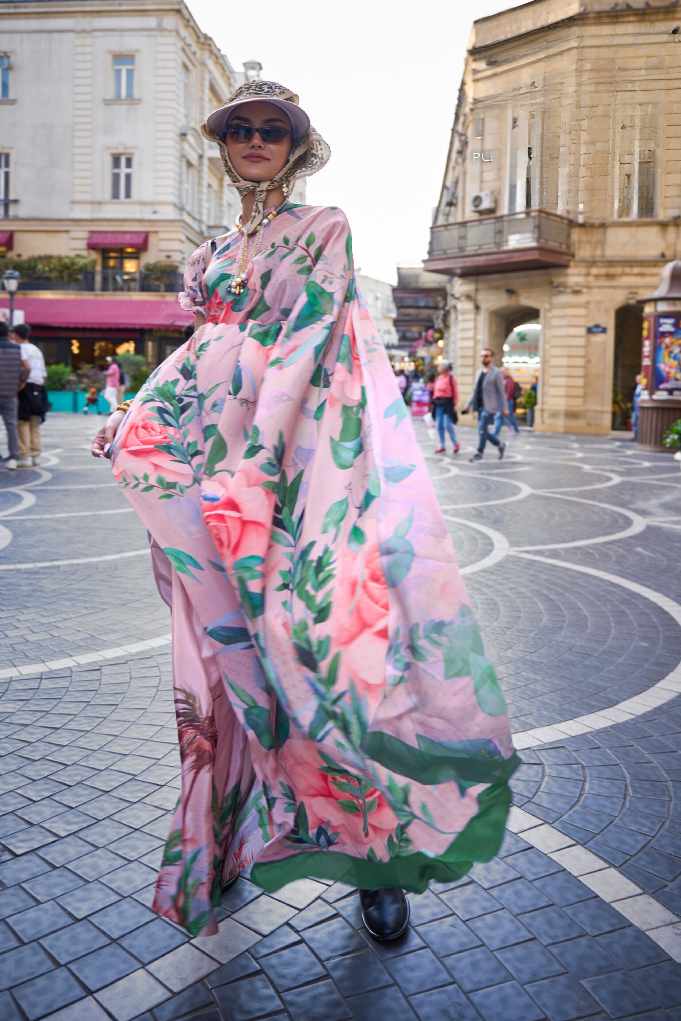 Buy MySilkLove Lavender Lilac Printed Handloom Satin Saree Online