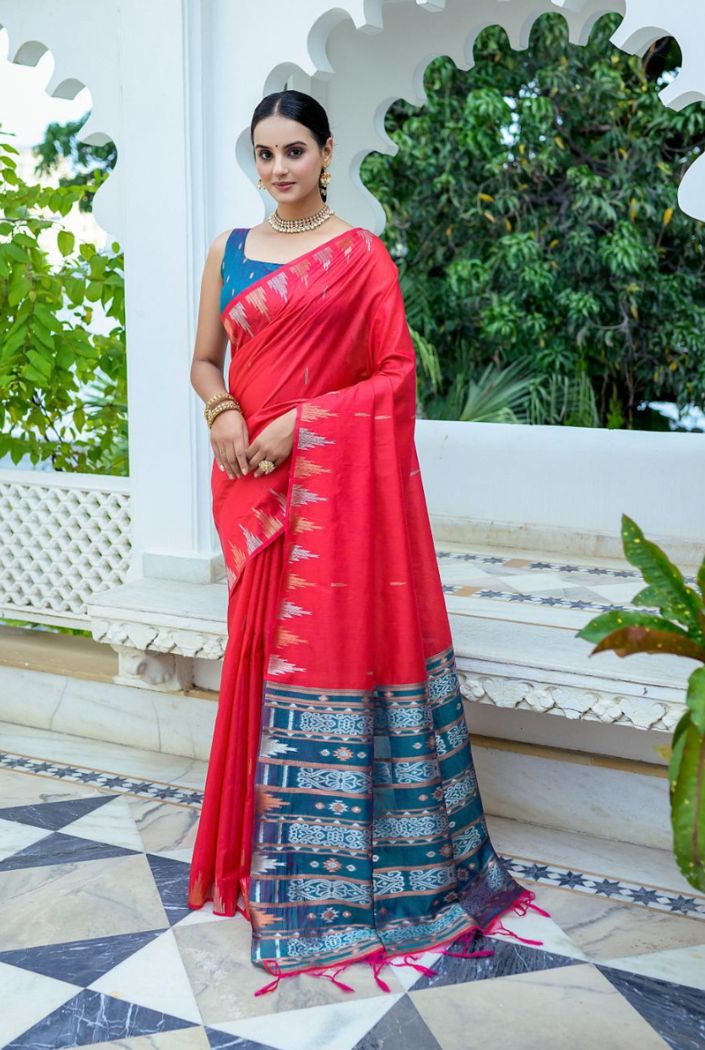 Buy MySilkLove Rose Red South Silk Saree Online