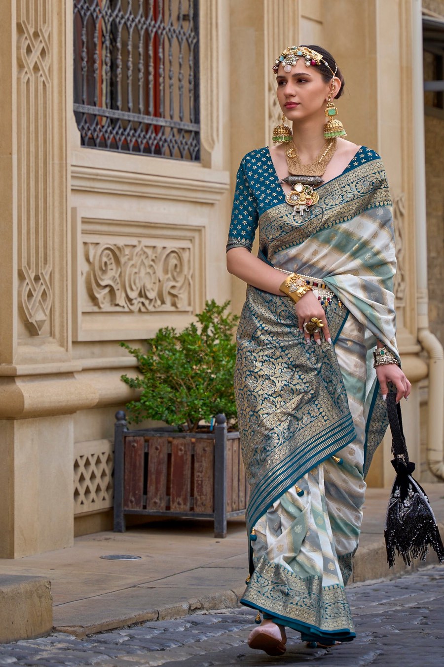 Buy MySilkLove Water Blue Handloom Patola Silk Saree Online