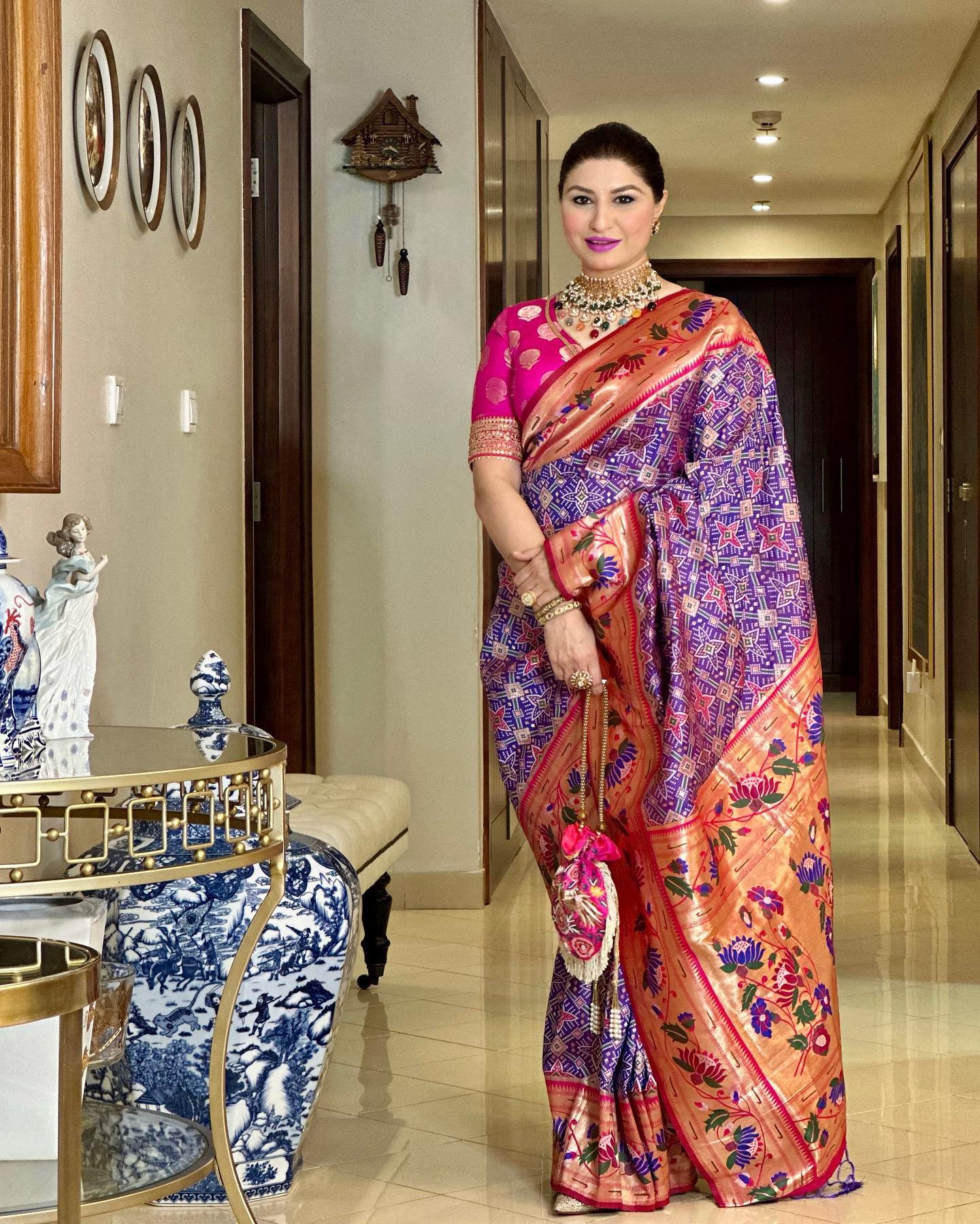 Buy MySilkLove Affair Purple Woven Paithani Silk Saree Online